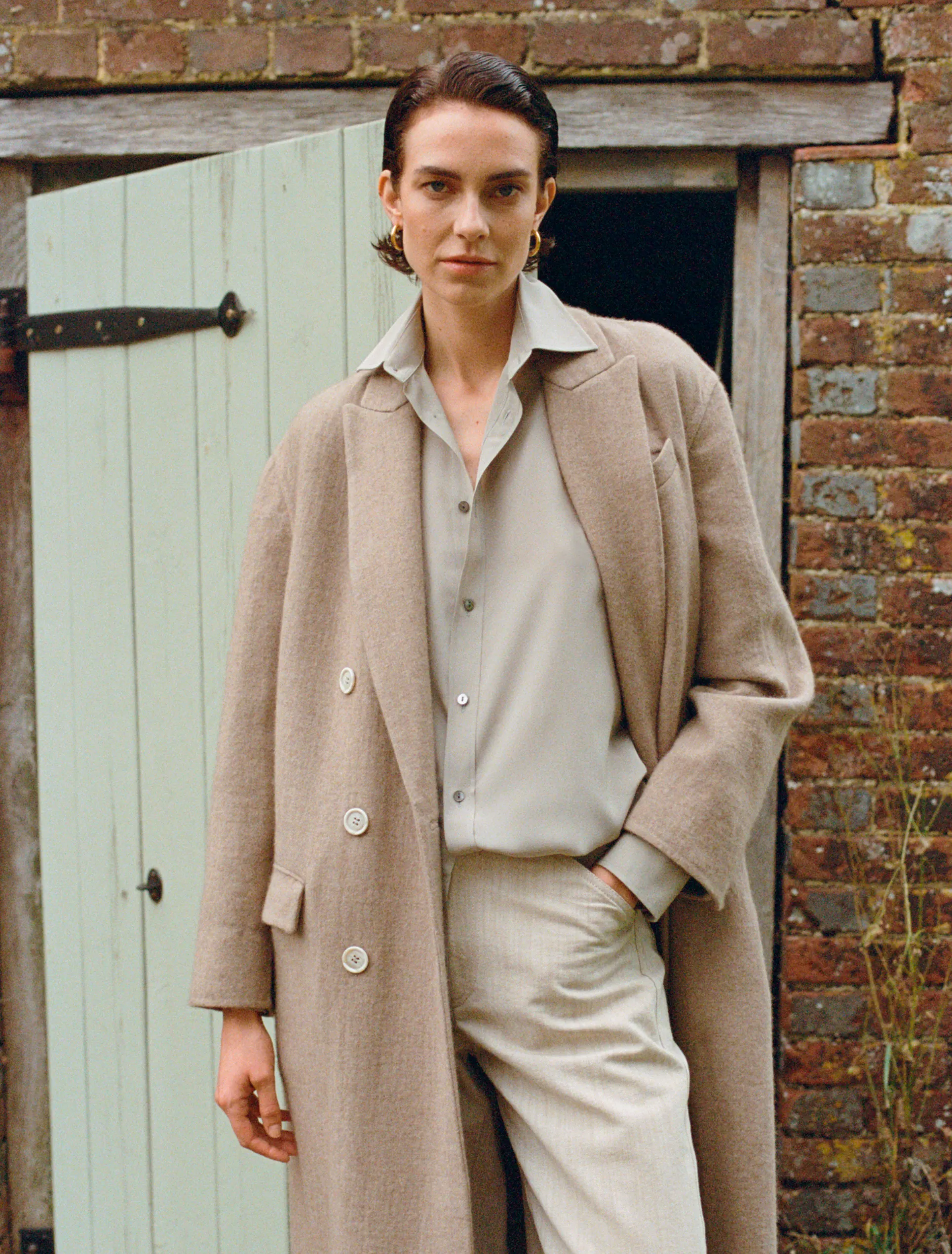 The Boyfriend: Silk Crepe de Chine, Sage sold by With Nothing Underneath