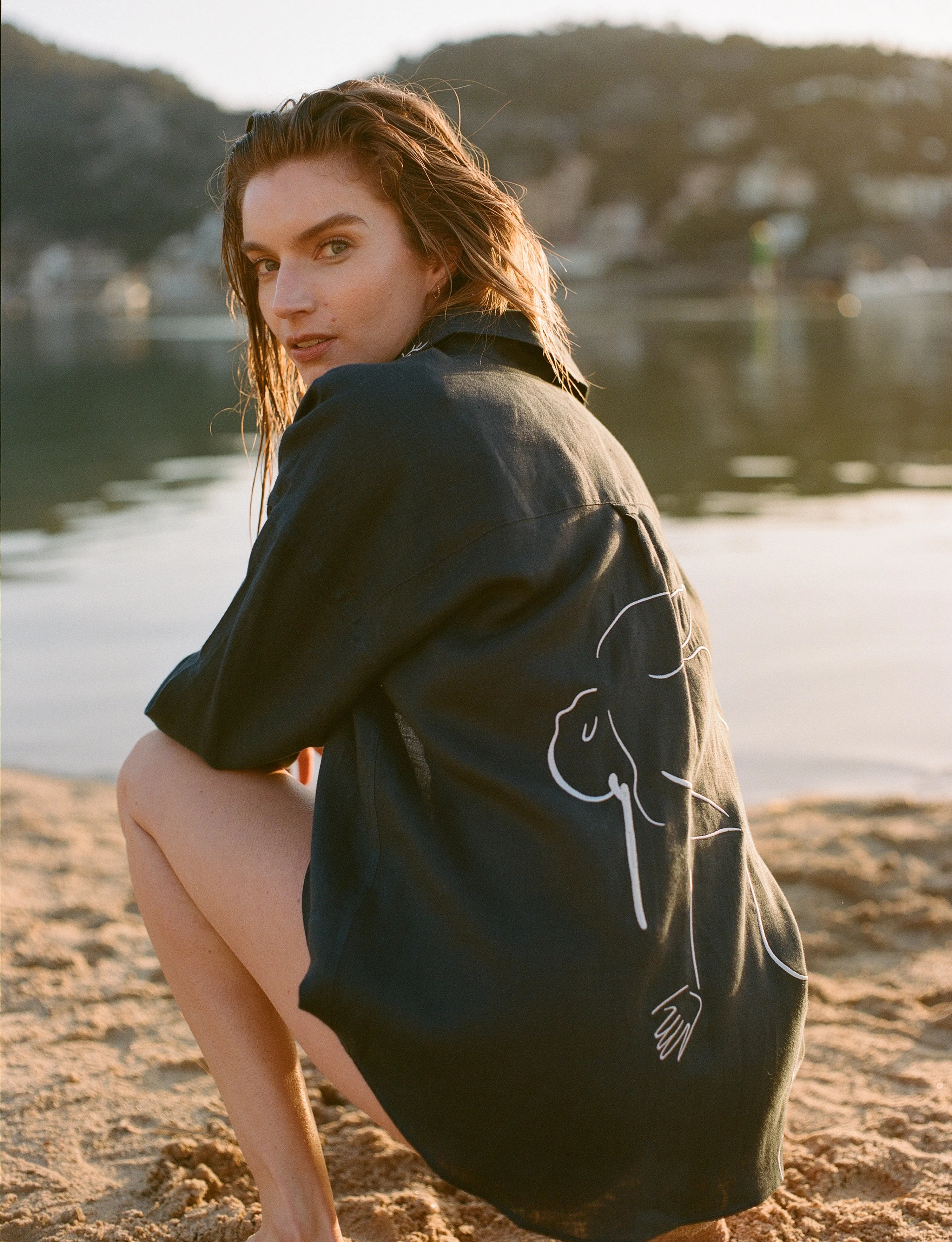 The Weekend: Linen, Navy Blue x Alexandria Coe sold by With Nothing Underneath