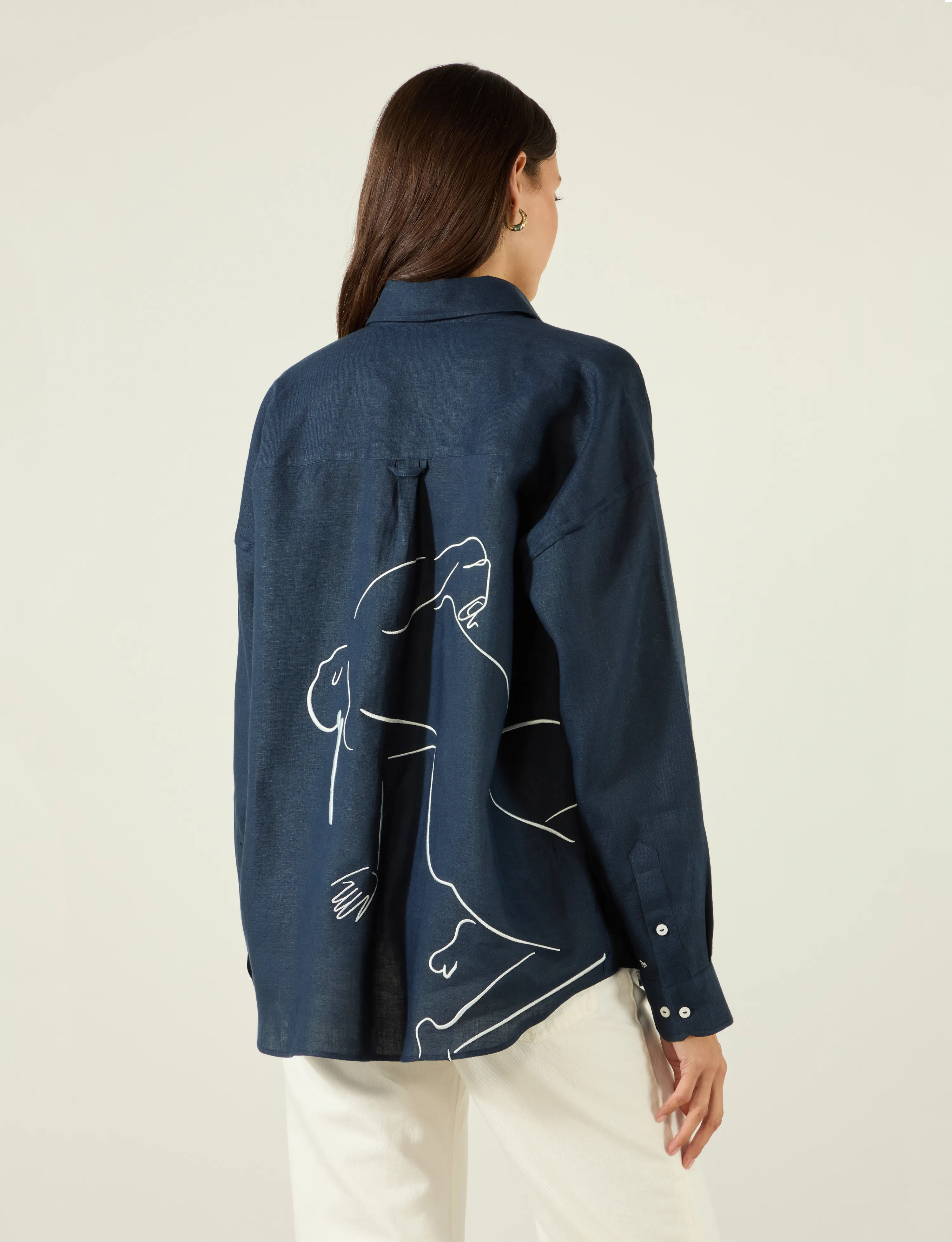 The Weekend: Linen, Navy Blue x Alexandria Coe sold by With Nothing Underneath product image thumbnail 5