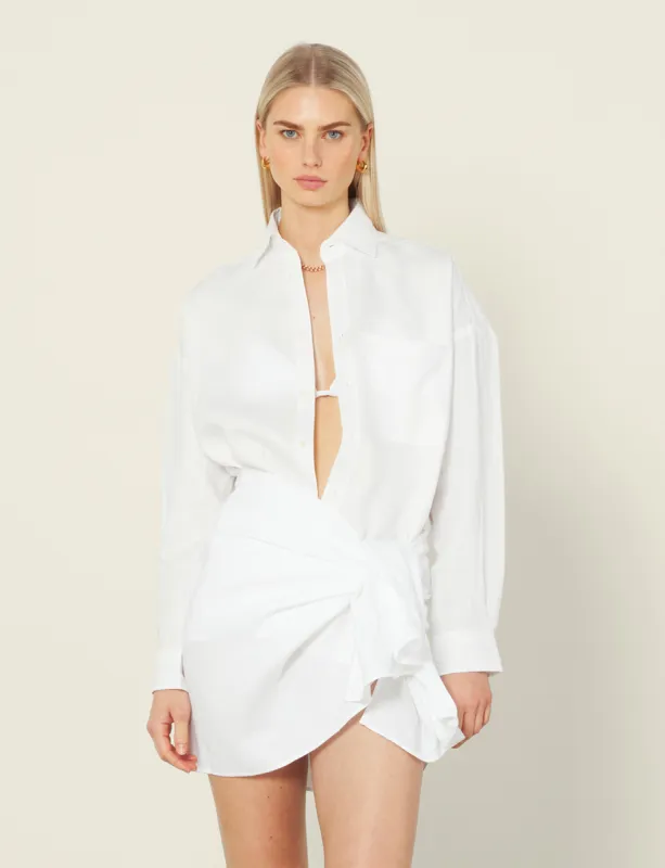 The Sarong: Hemp, White sold by With Nothing Underneath