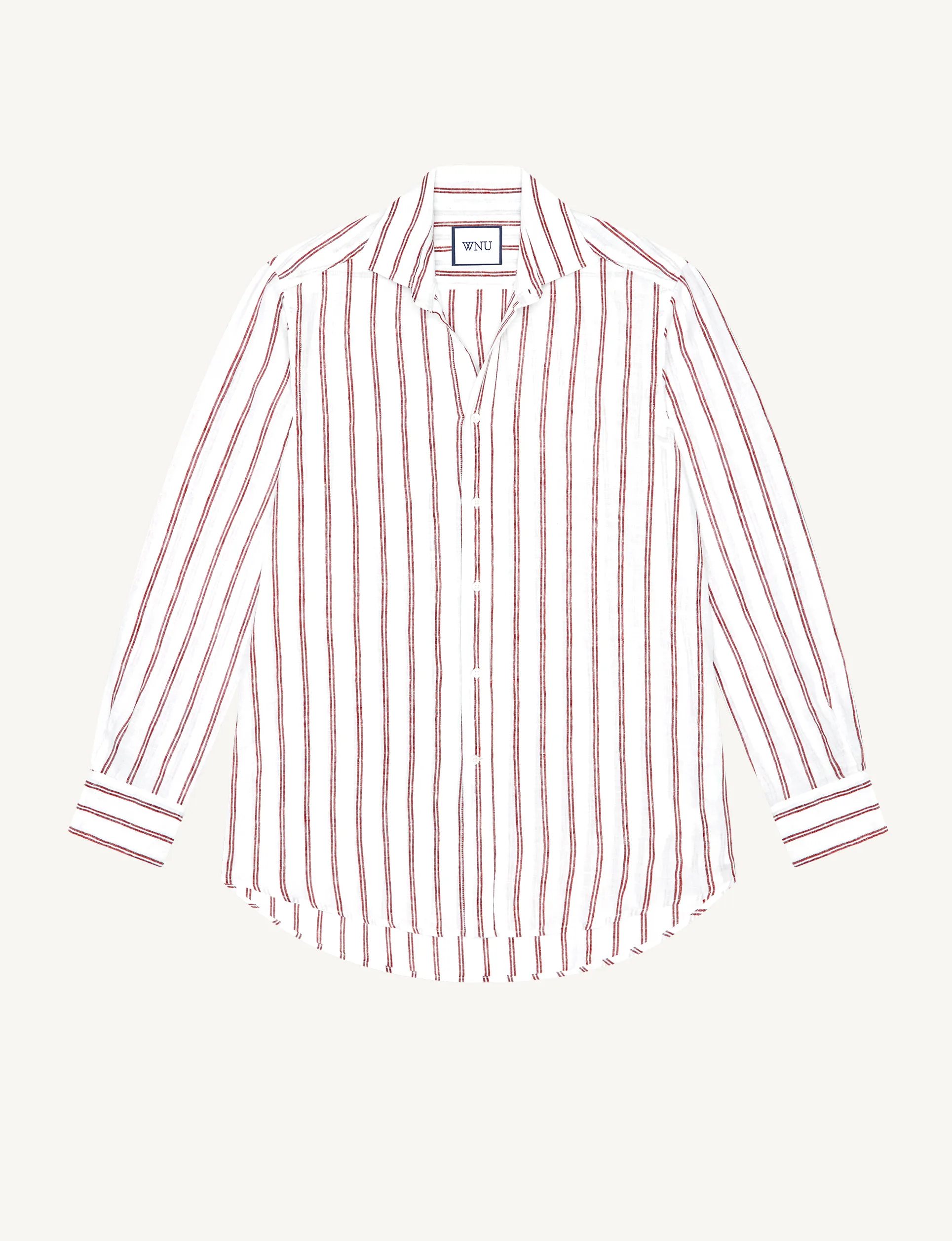 The Boyfriend: Linen, Burgundy Double Stripe sold by With Nothing Underneath product image thumbnail 3