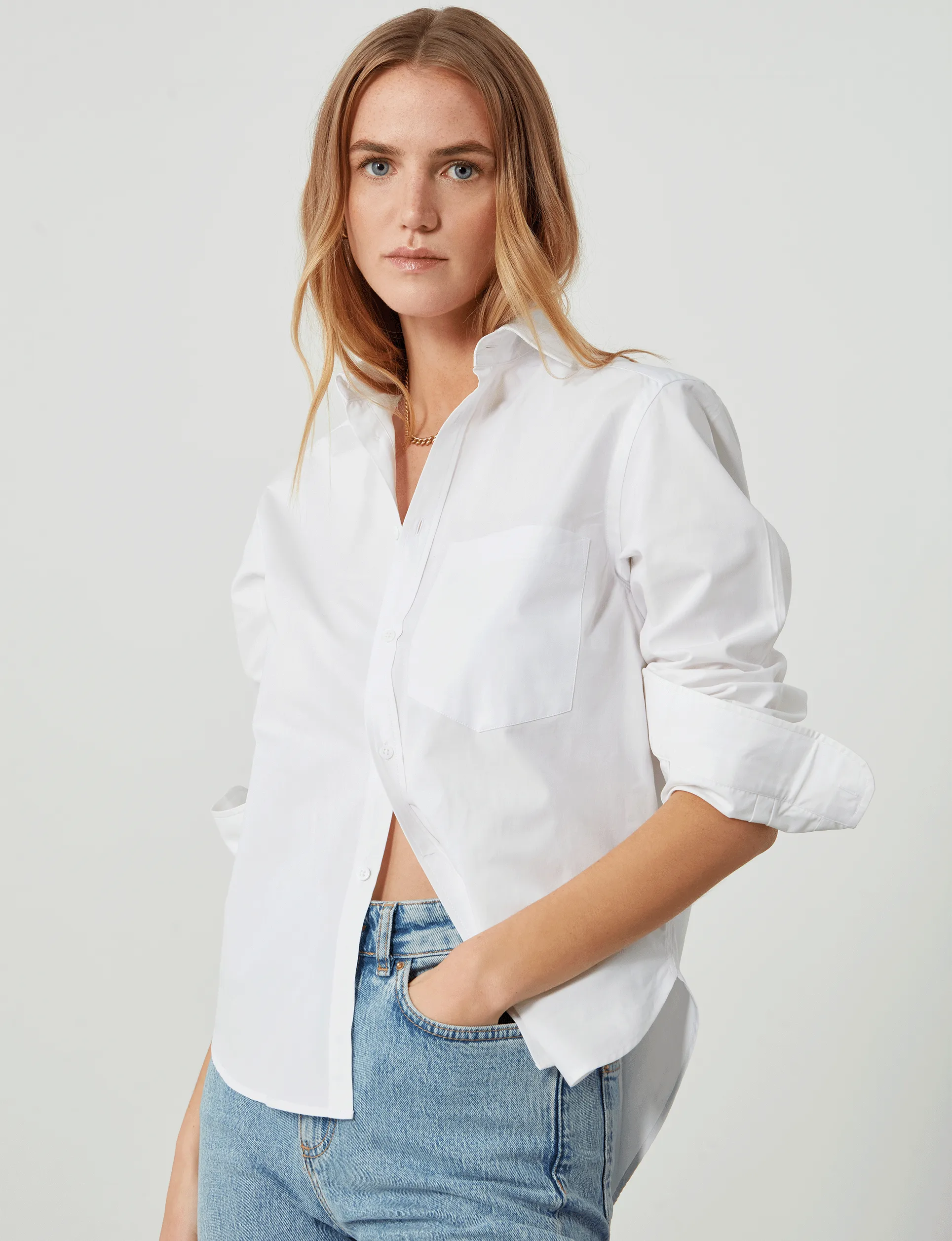 The Classic: Fine Poplin, White sold by With Nothing Underneath