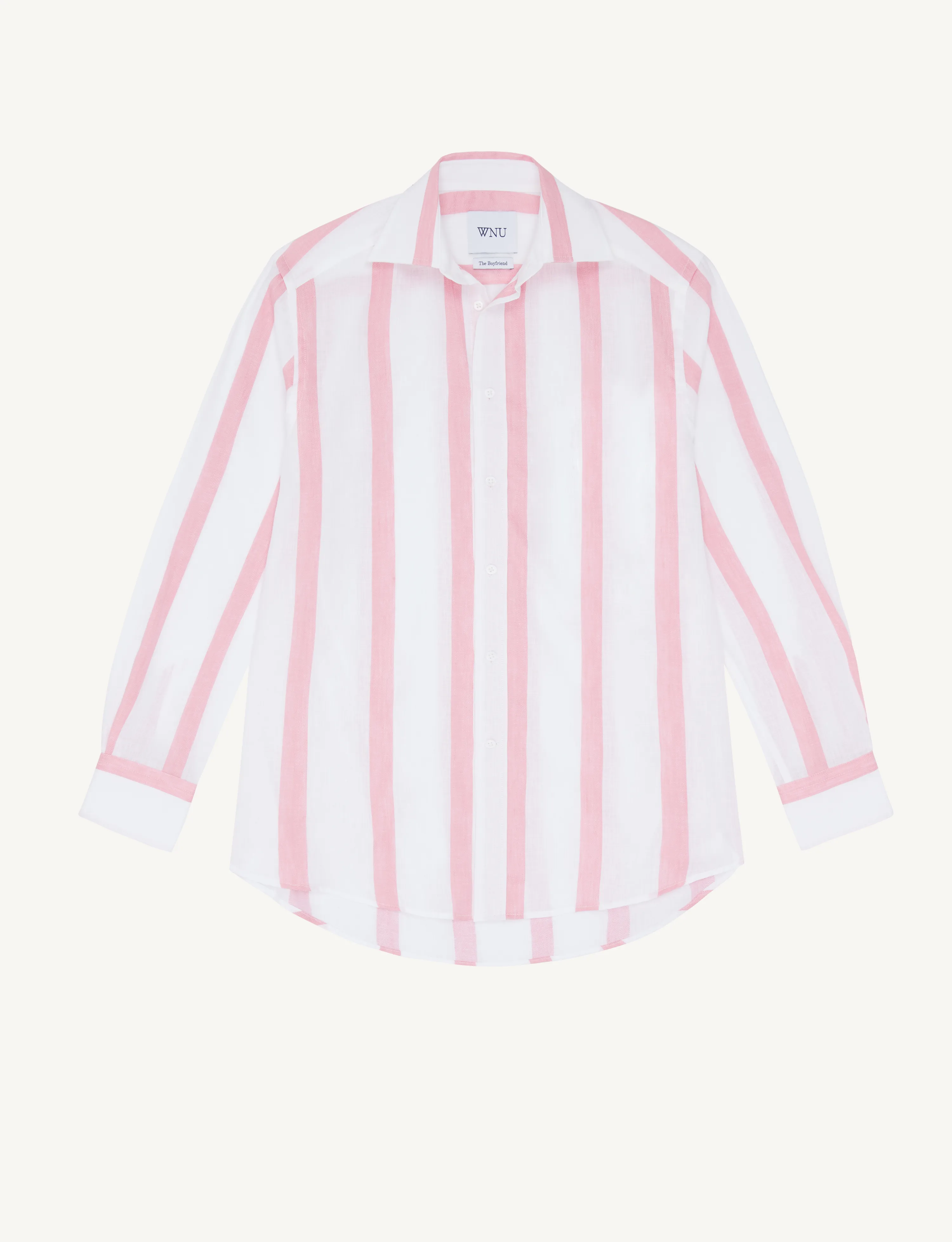 The Boyfriend: Weave, Grapefruit Pink Stripe sold by With Nothing Underneath product image thumbnail 3