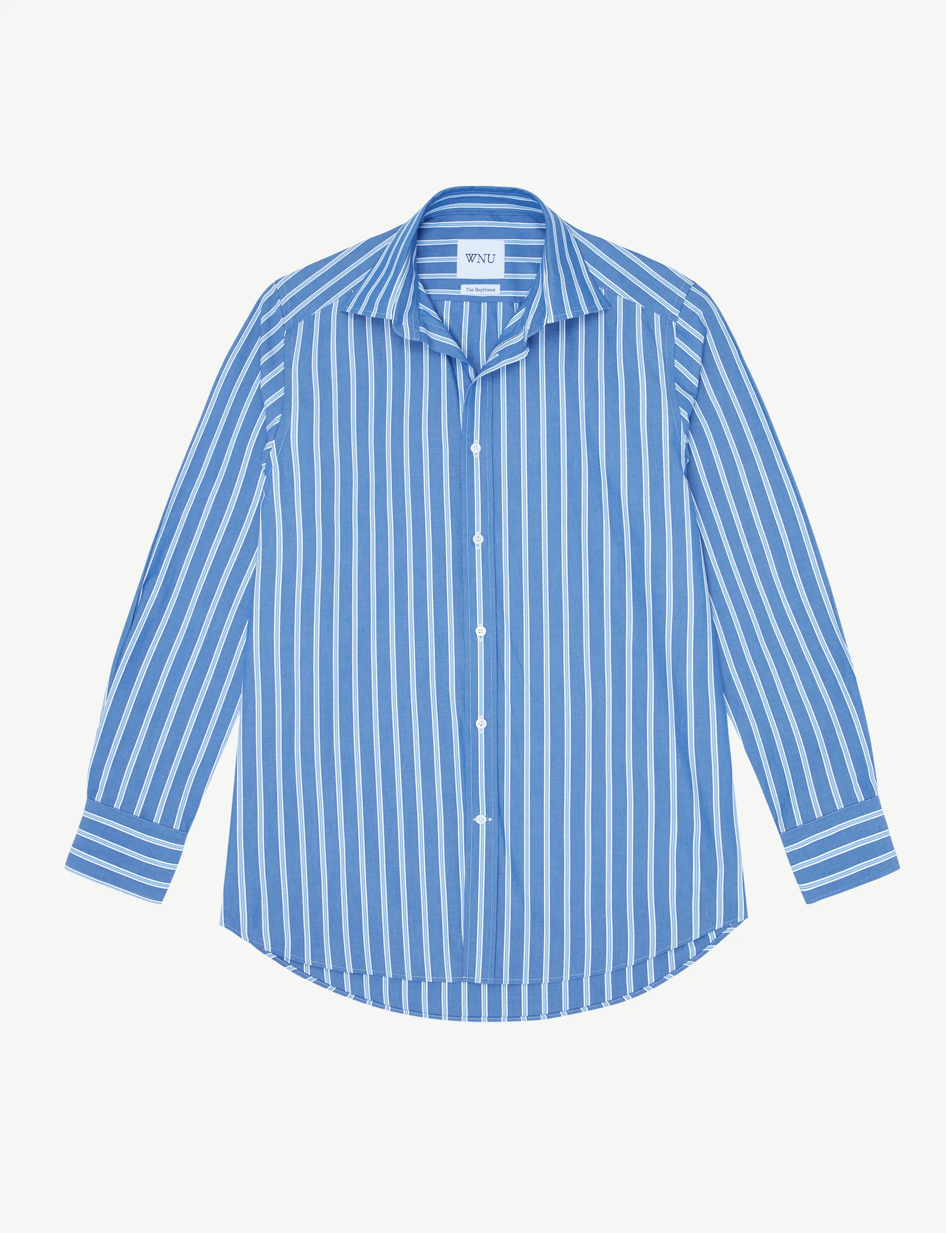The Boyfriend: Fine Poplin, Blue Multi Stripe sold by With Nothing Underneath product image thumbnail 5