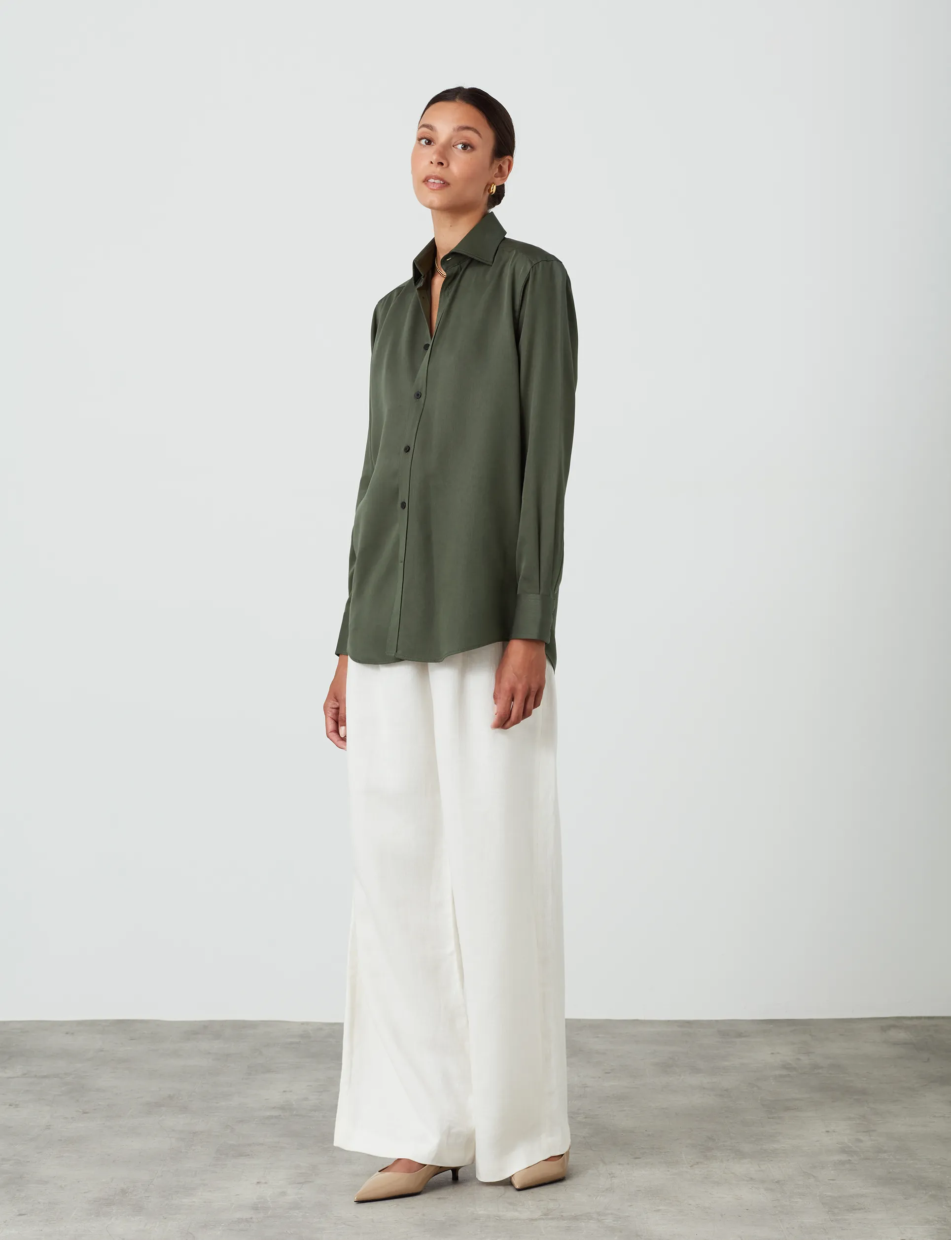 The Boyfriend: TENCEL™ Lyocell, Khaki sold by With Nothing Underneath product image thumbnail 4