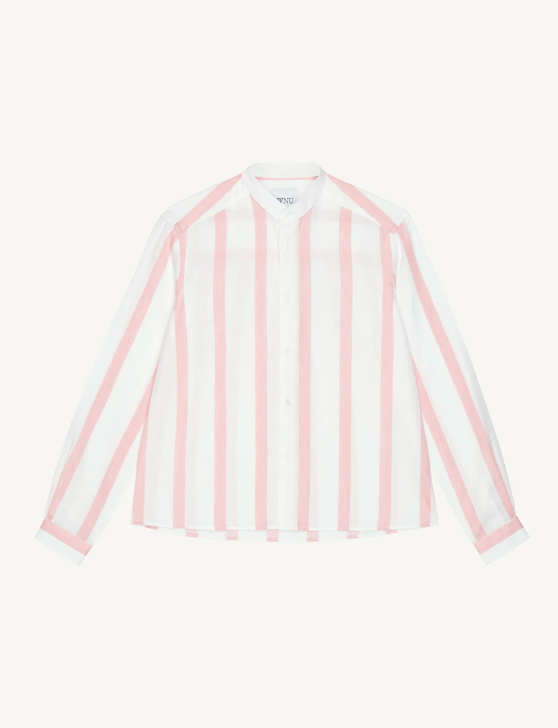 The Girlfriend Collarless: Weave, Grapefruit Pink Stripe sold by With Nothing Underneath product image thumbnail 2