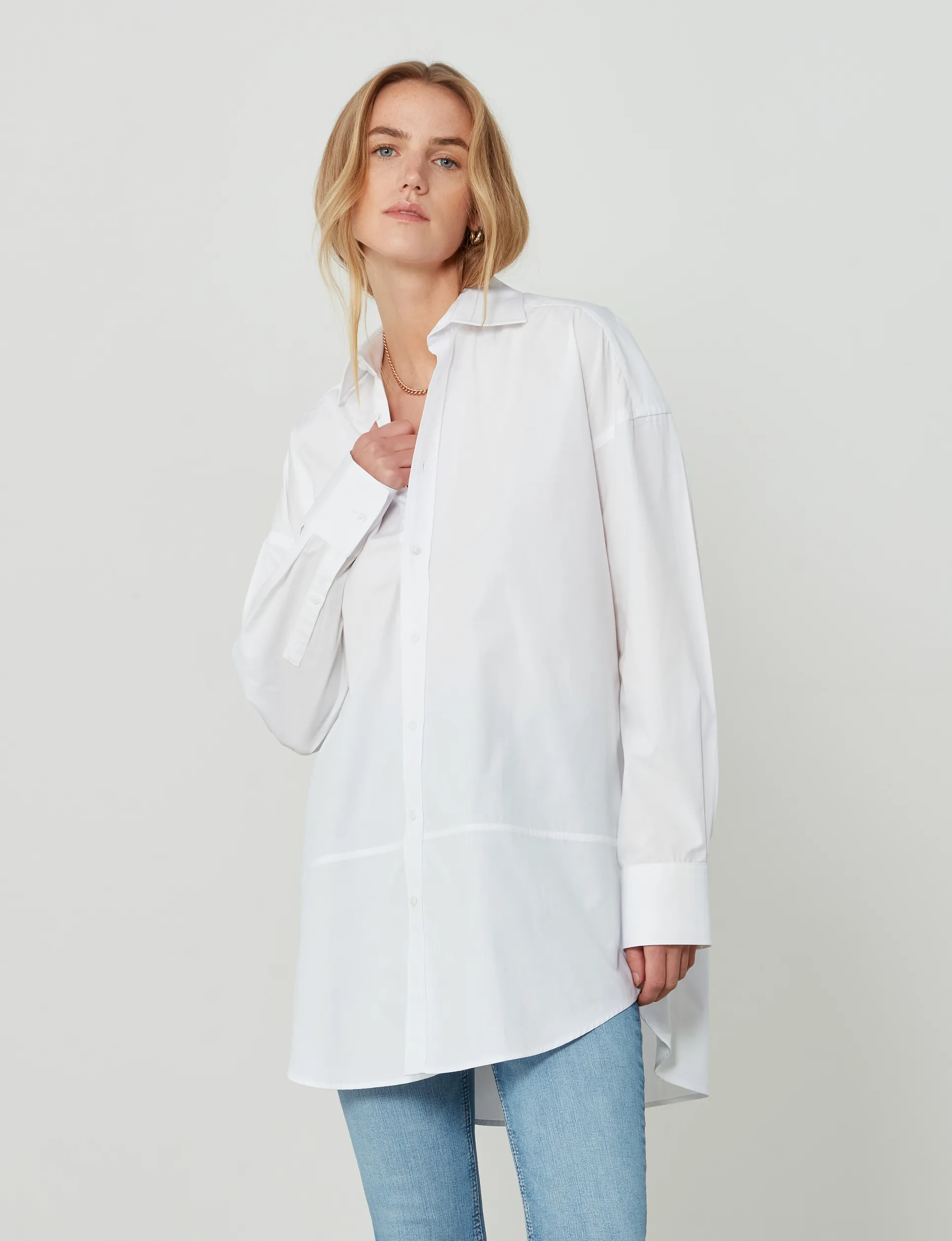 Molly: Fine Poplin, White sold by With Nothing Underneath product image thumbnail 3