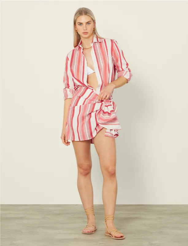 The Sarong Set: Weave, Red Multistripe made by With Nothing Underneath