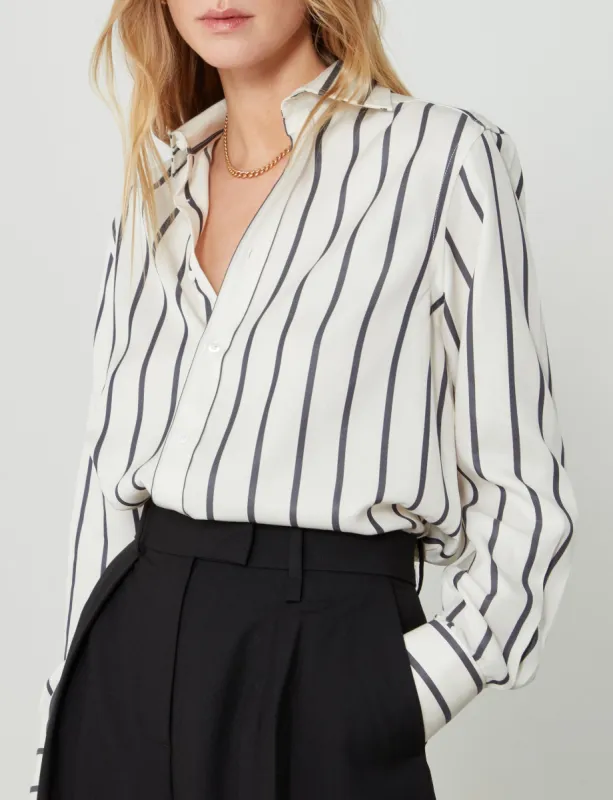 The Boyfriend: TENCEL™ Lyocell, Charcoal Stripe sold by With Nothing Underneath
