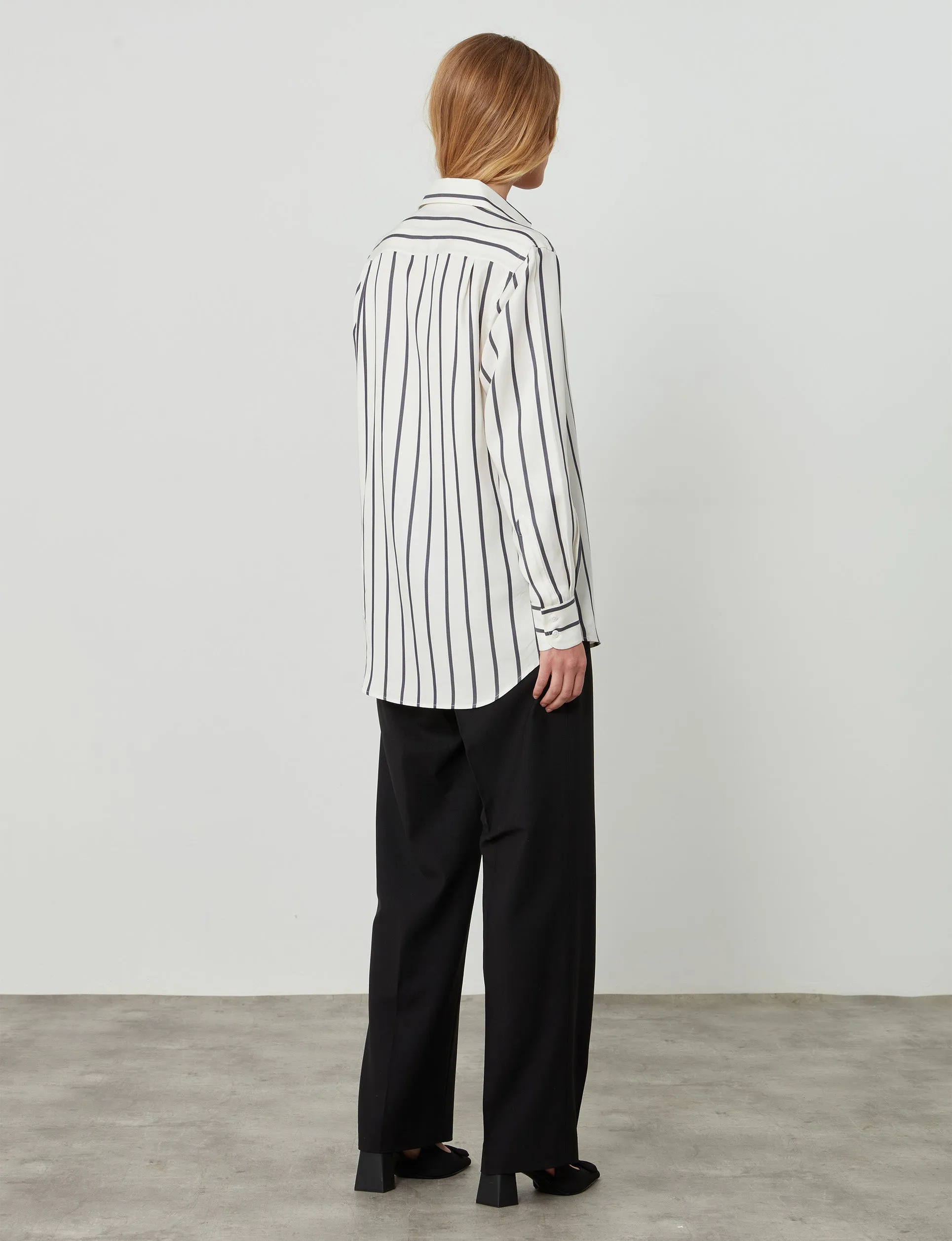 The Boyfriend: TENCEL™ Lyocell, Charcoal Stripe sold by With Nothing Underneath product image thumbnail 5