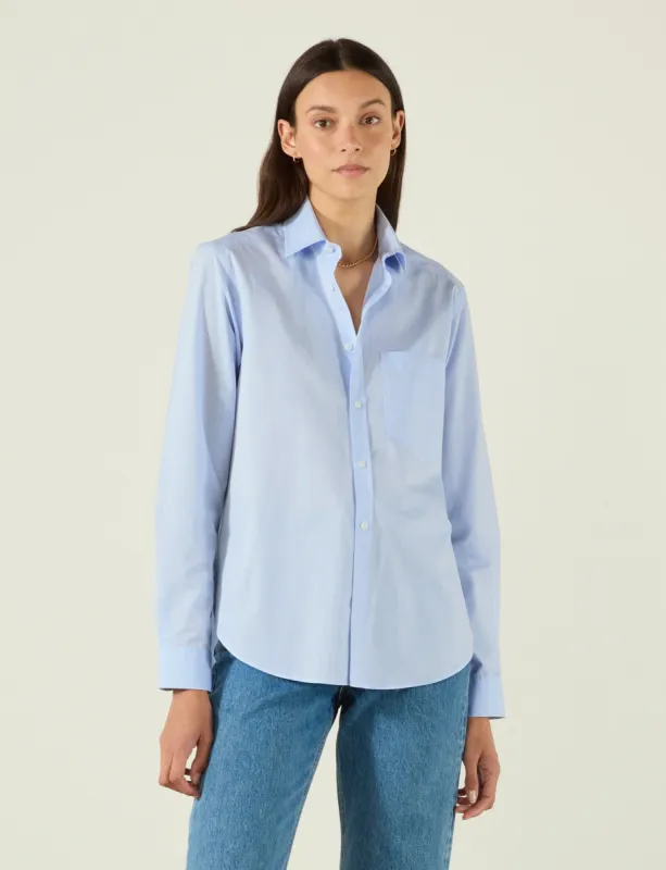 The Classic: Fine Poplin, Steel Blue sold by With Nothing Underneath