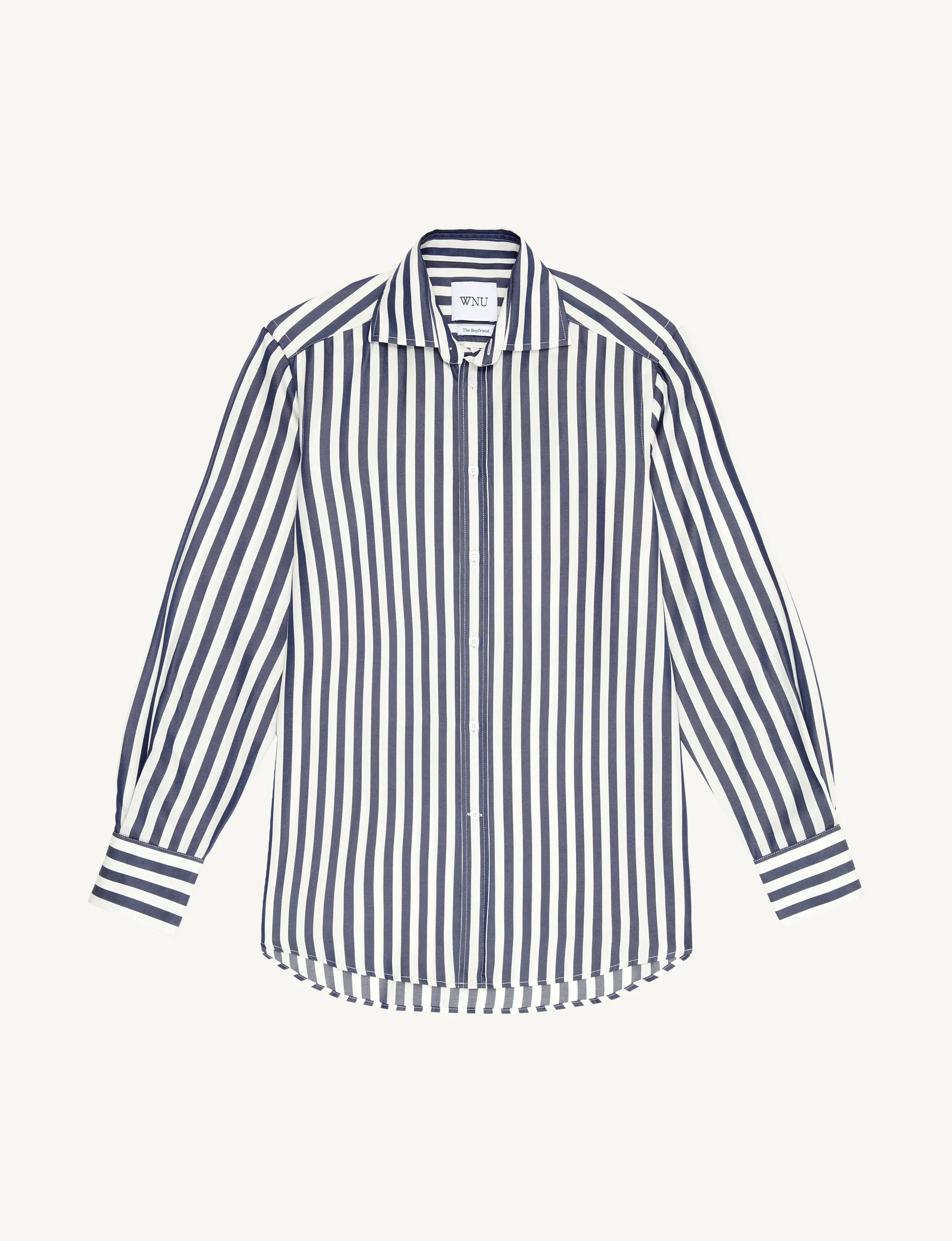 The Boyfriend: TENCEL™ Lyocell, Navy Blue Stripe sold by With Nothing Underneath product image thumbnail 2