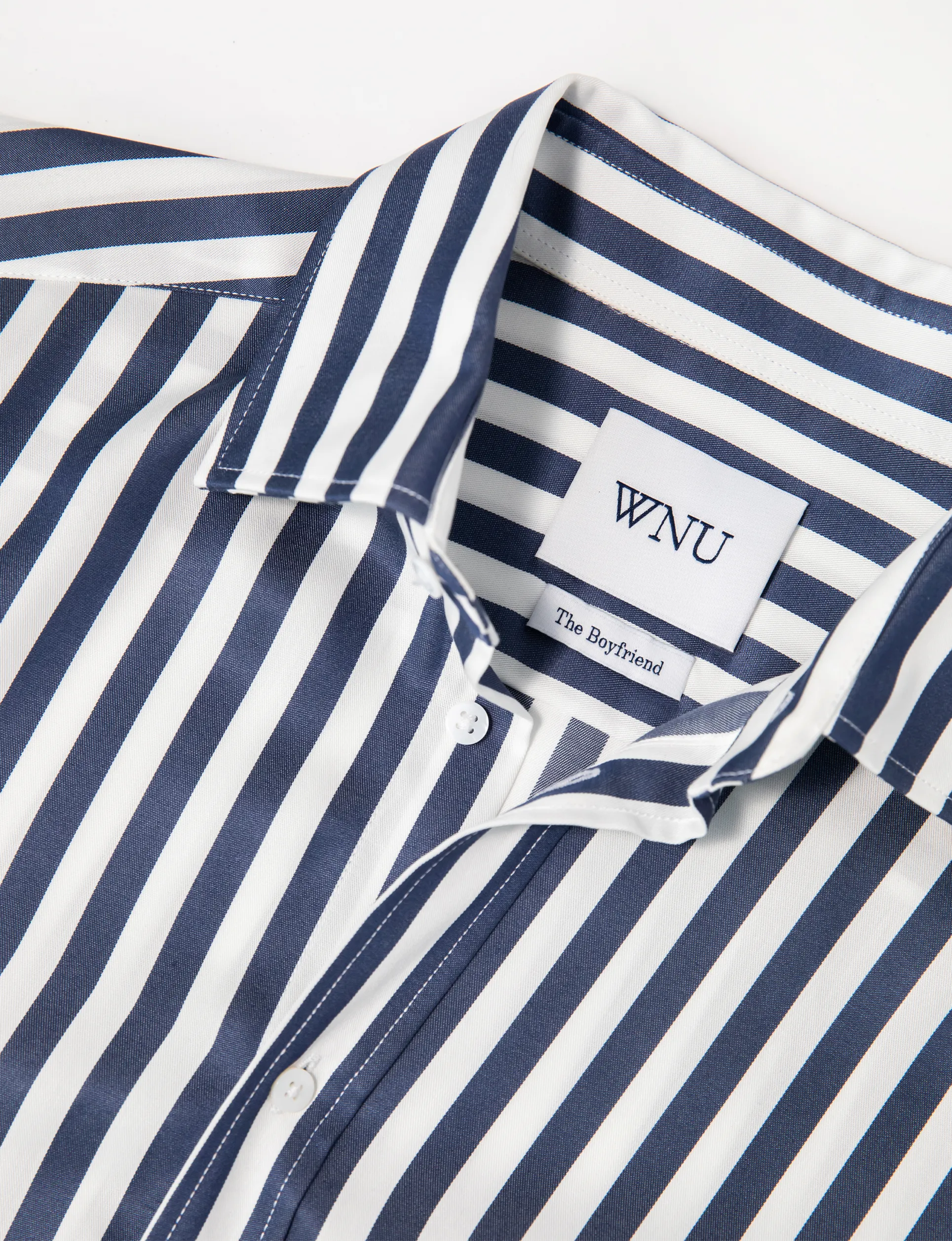 The Boyfriend: TENCEL™ Lyocell, Navy Blue Stripe sold by With Nothing Underneath product image thumbnail 3