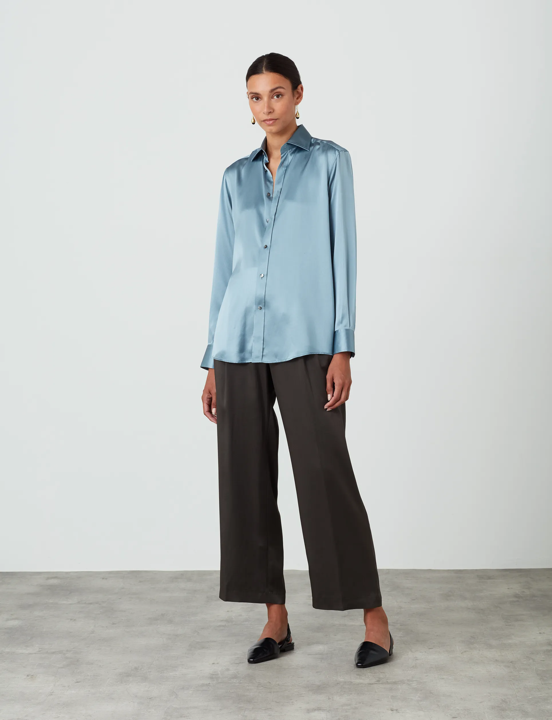 The Boyfriend: Silk Satin, Slate sold by With Nothing Underneath product image thumbnail 4