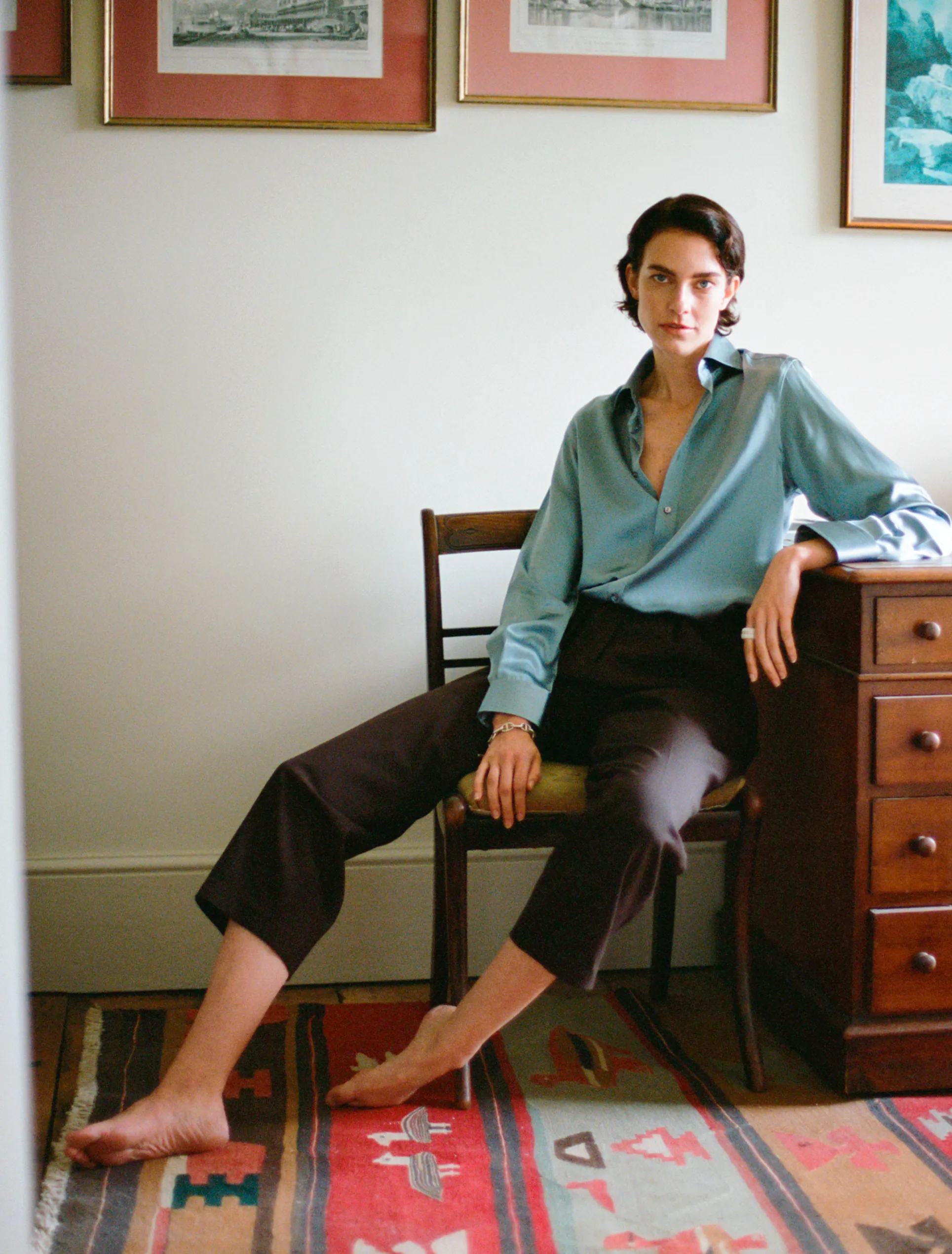 The Boyfriend: Silk Satin, Slate sold by With Nothing Underneath