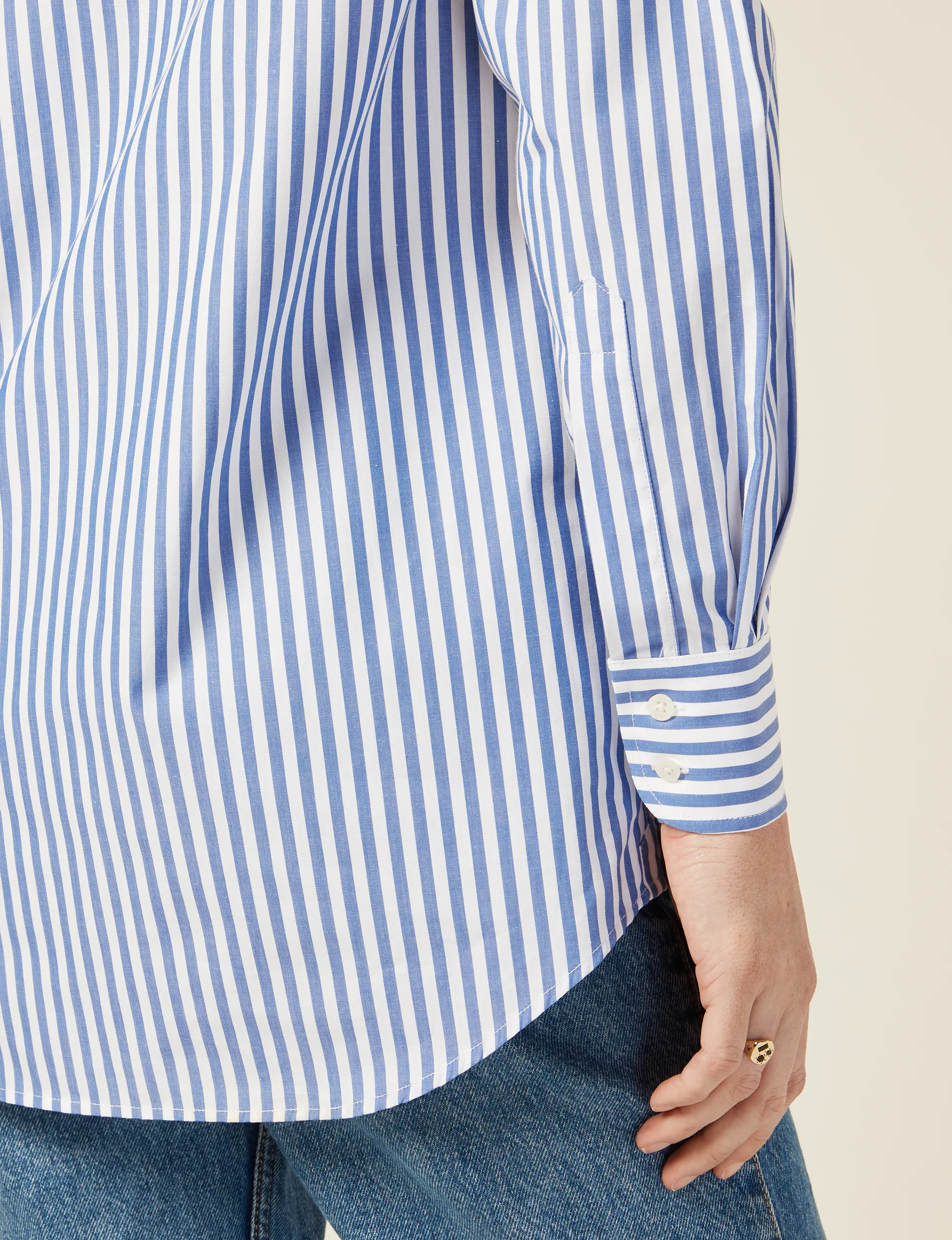 The Boyfriend: Poplin, Royal Blue Stripe sold by With Nothing Underneath product image thumbnail 5