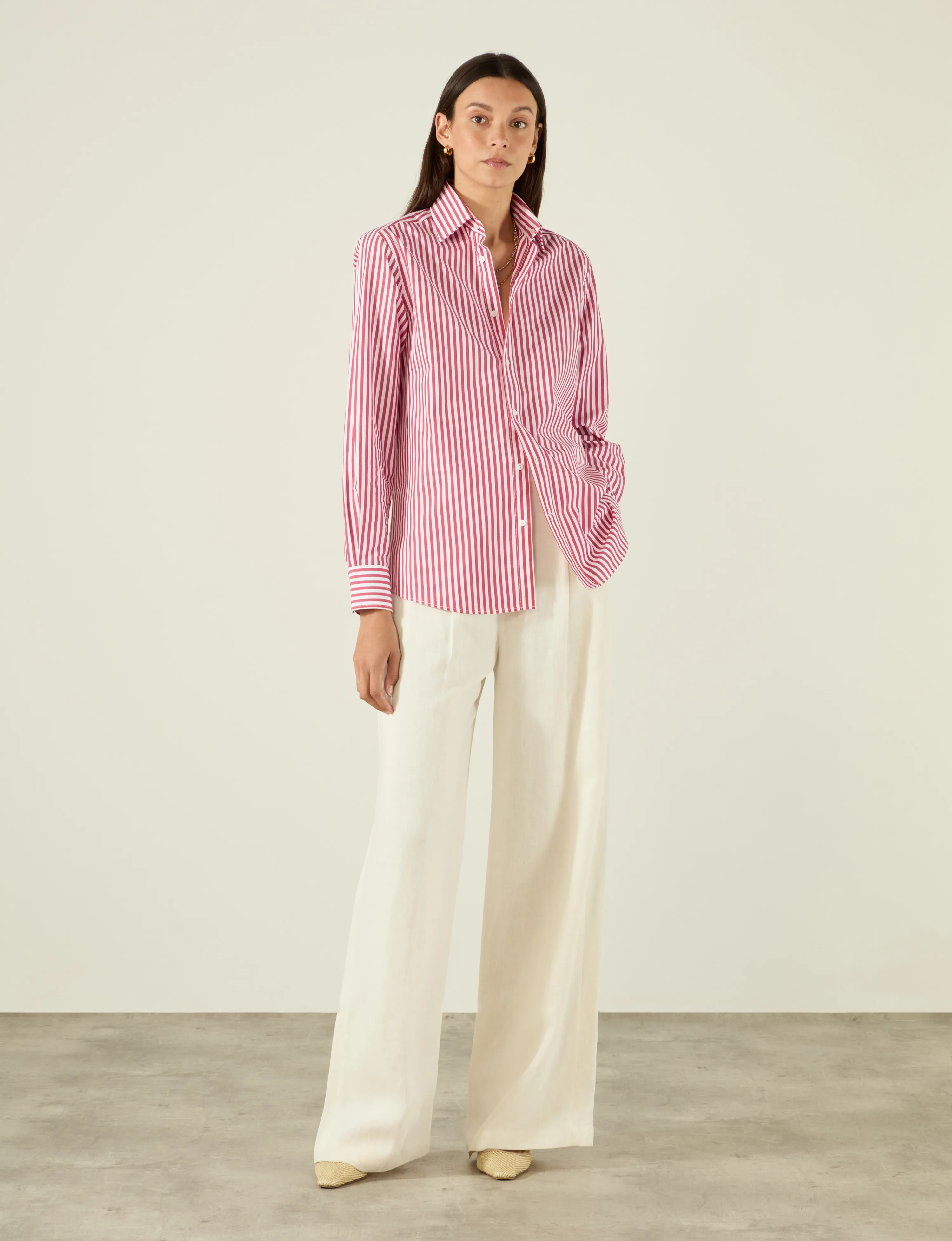 The Boyfriend: Fine Poplin, Red Stripe sold by With Nothing Underneath product image thumbnail 4