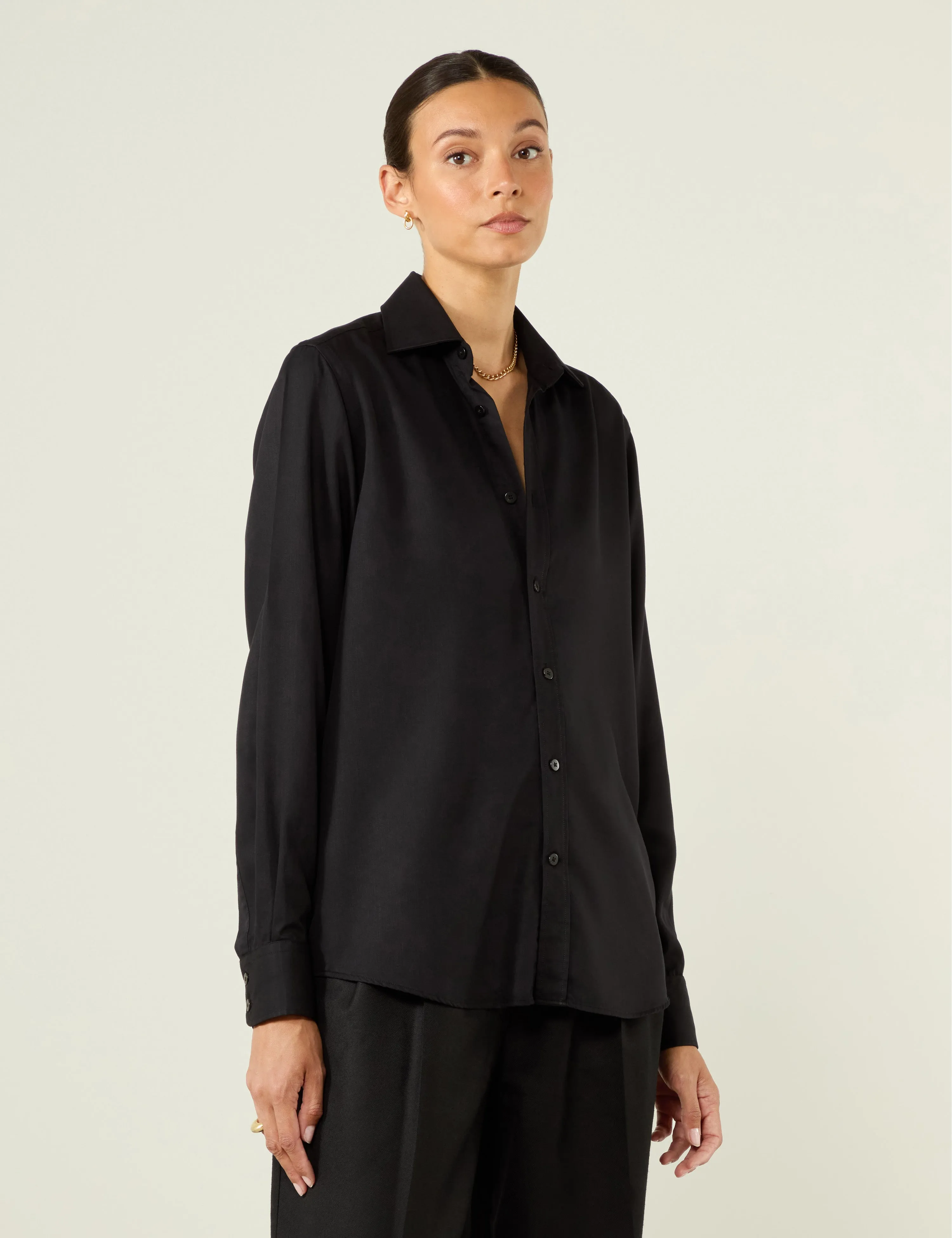 The Boyfriend: TENCEL™ Lyocell, Black sold by With Nothing Underneath product image thumbnail 2