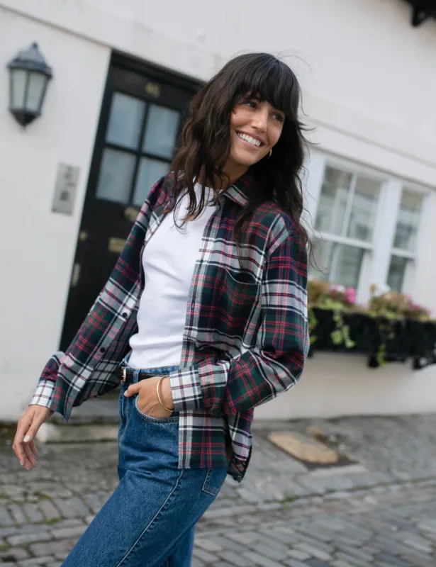 The Classic: Fine Brushed, White and Red Plaid made by With Nothing Underneath