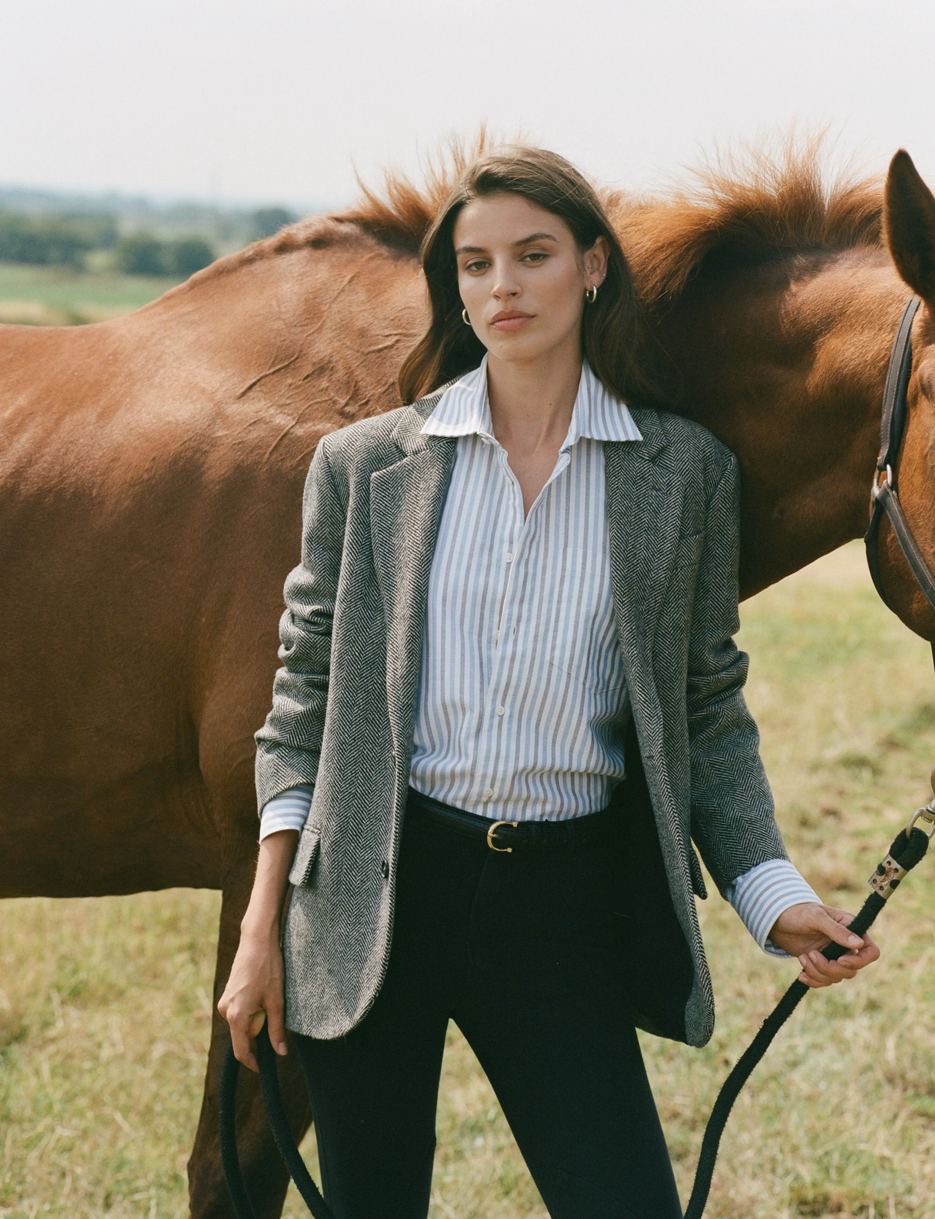 The Oversized: Oxford, Blue and Navy Stripe sold by With Nothing Underneath