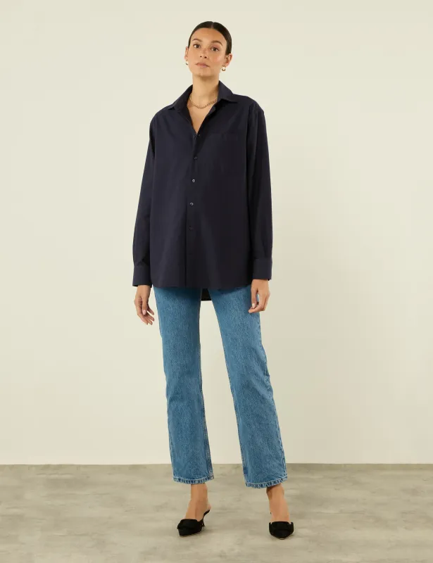 The Oversized: Oxford, Navy Blue sold by With Nothing Underneath