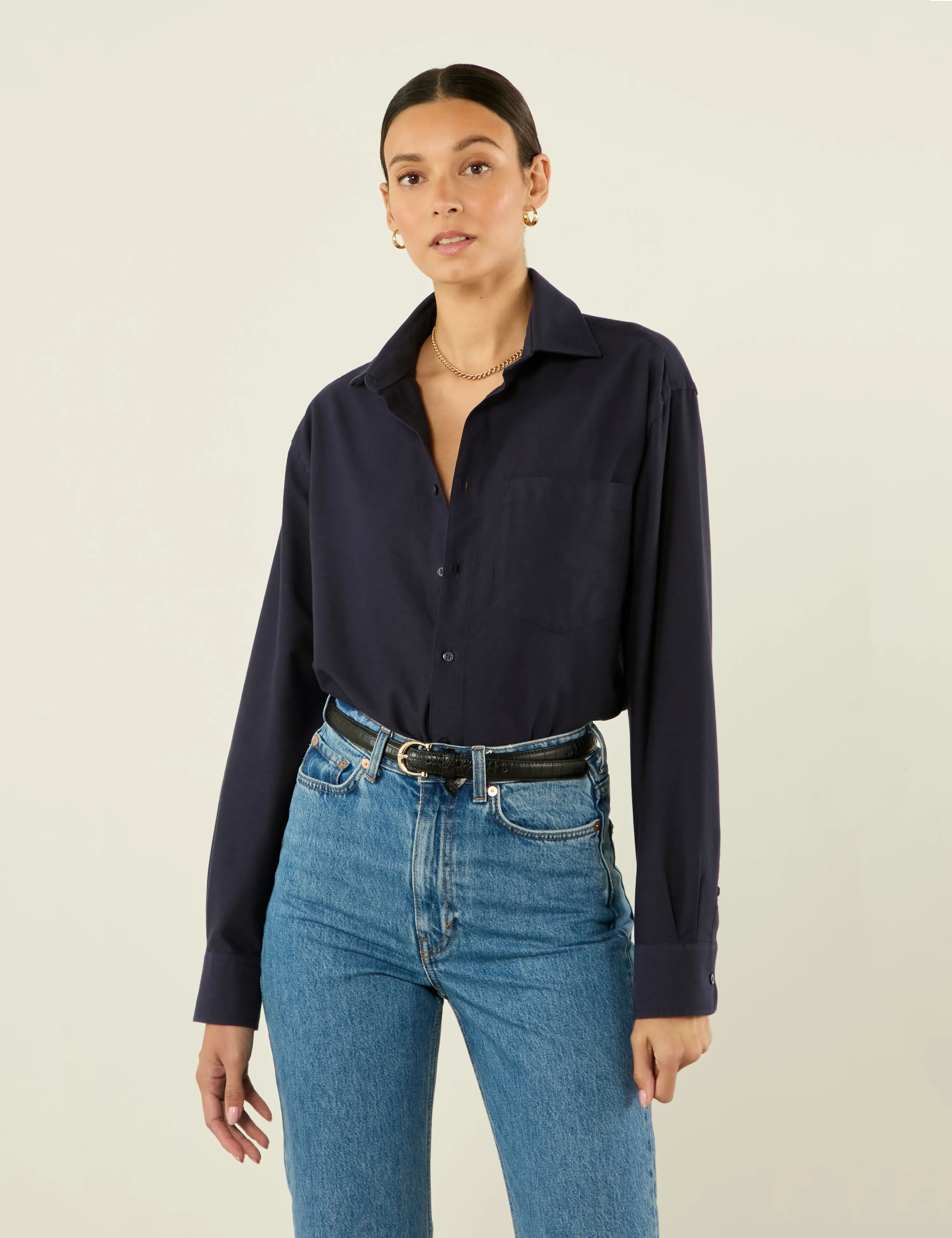 The Oversized: Oxford, Navy Blue sold by With Nothing Underneath product image thumbnail 2