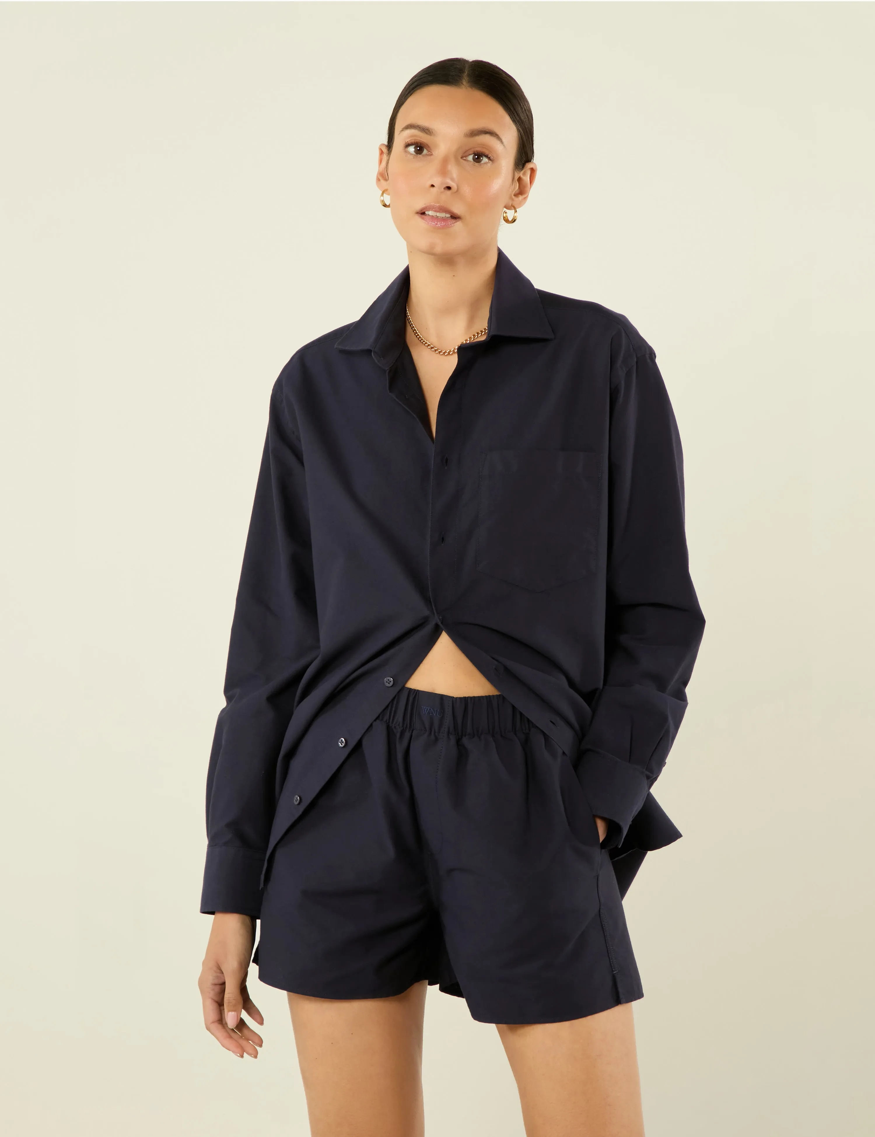 The Boxer: Oxford, Navy Blue sold by With Nothing Underneath