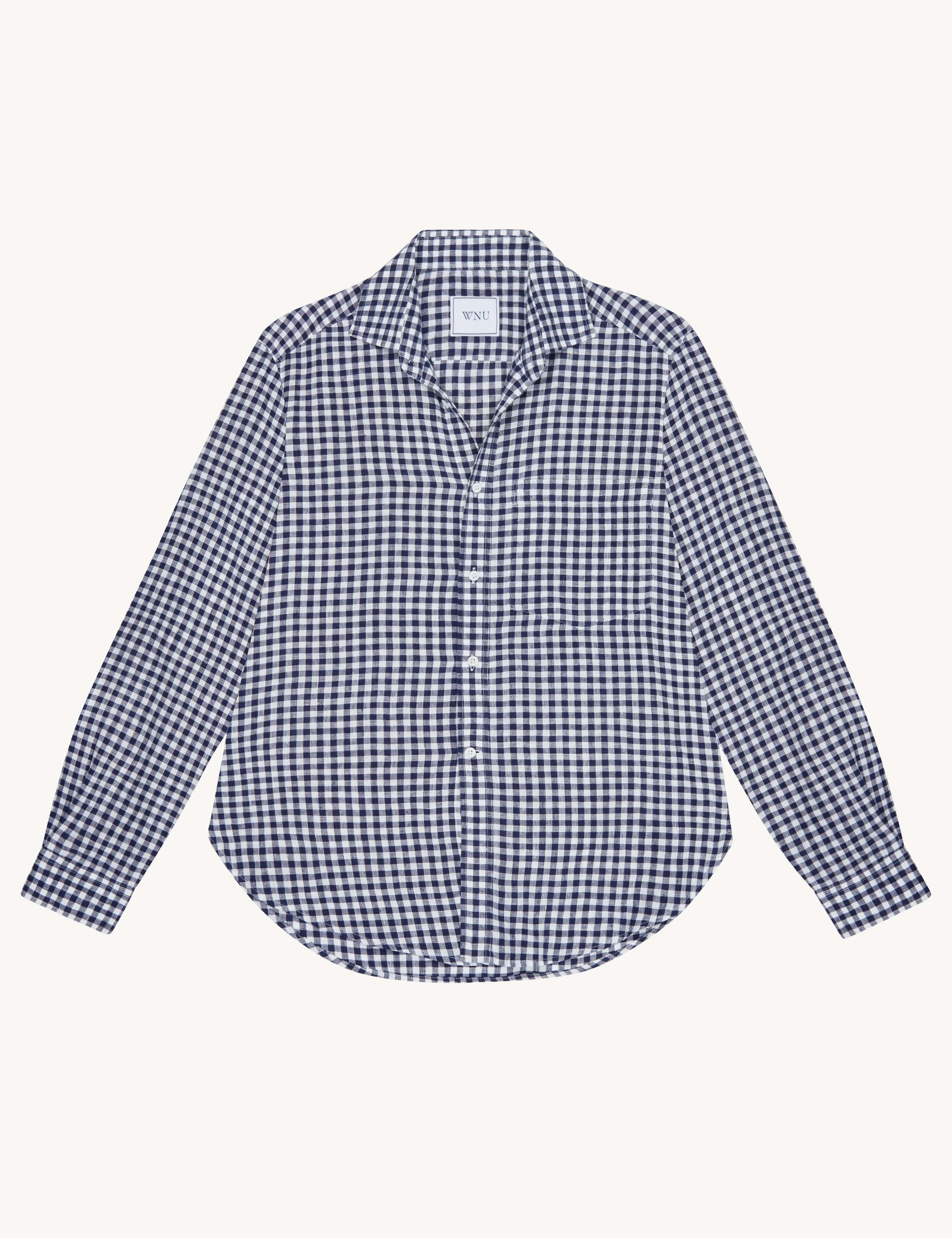The Classic: Linen, Navy Blue Gingham sold by With Nothing Underneath product image thumbnail 3