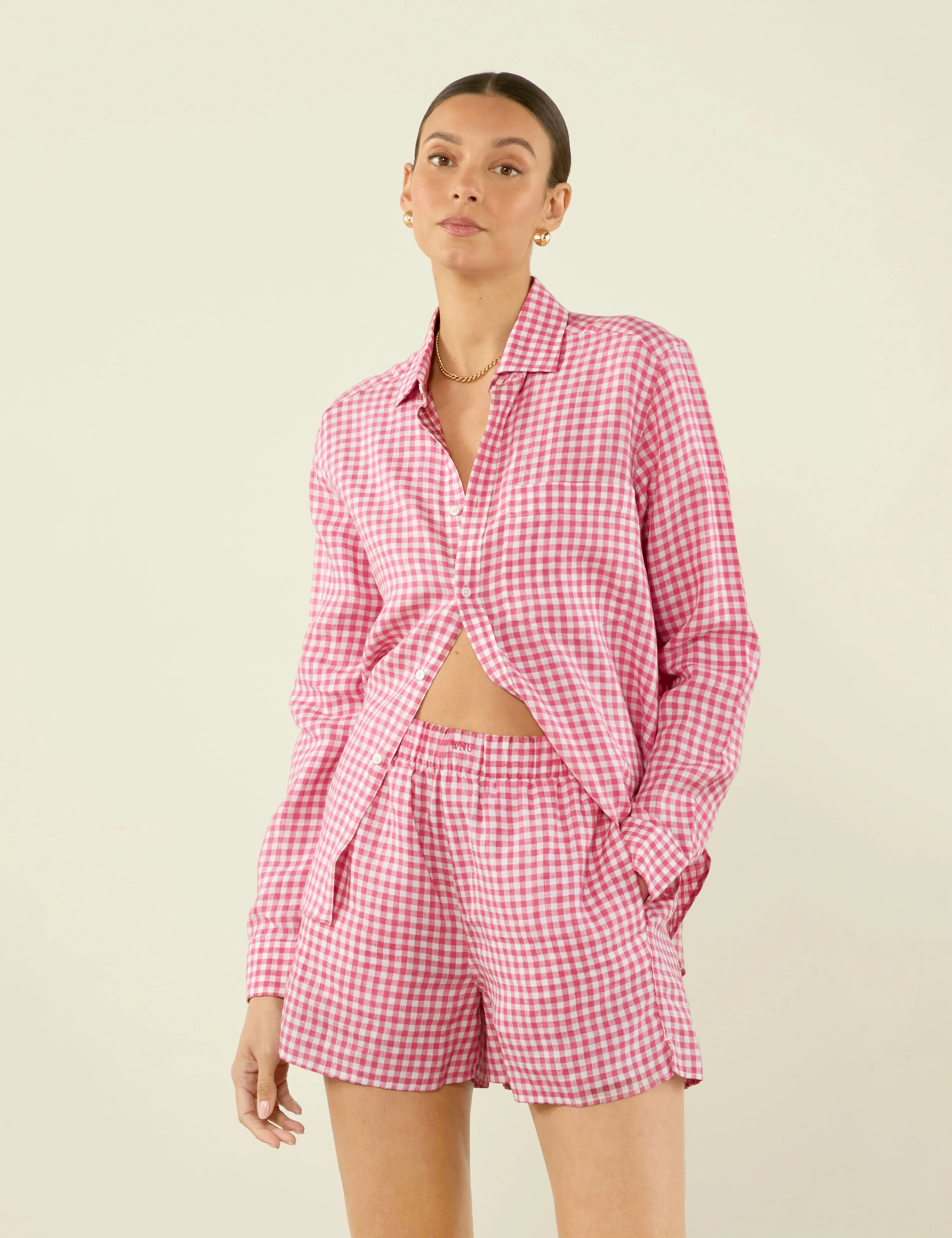 The Boxer: Linen, Red Gingham sold by With Nothing Underneath