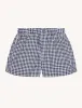The Boxer: Linen, Navy Blue Gingham sold by With Nothing Underneath