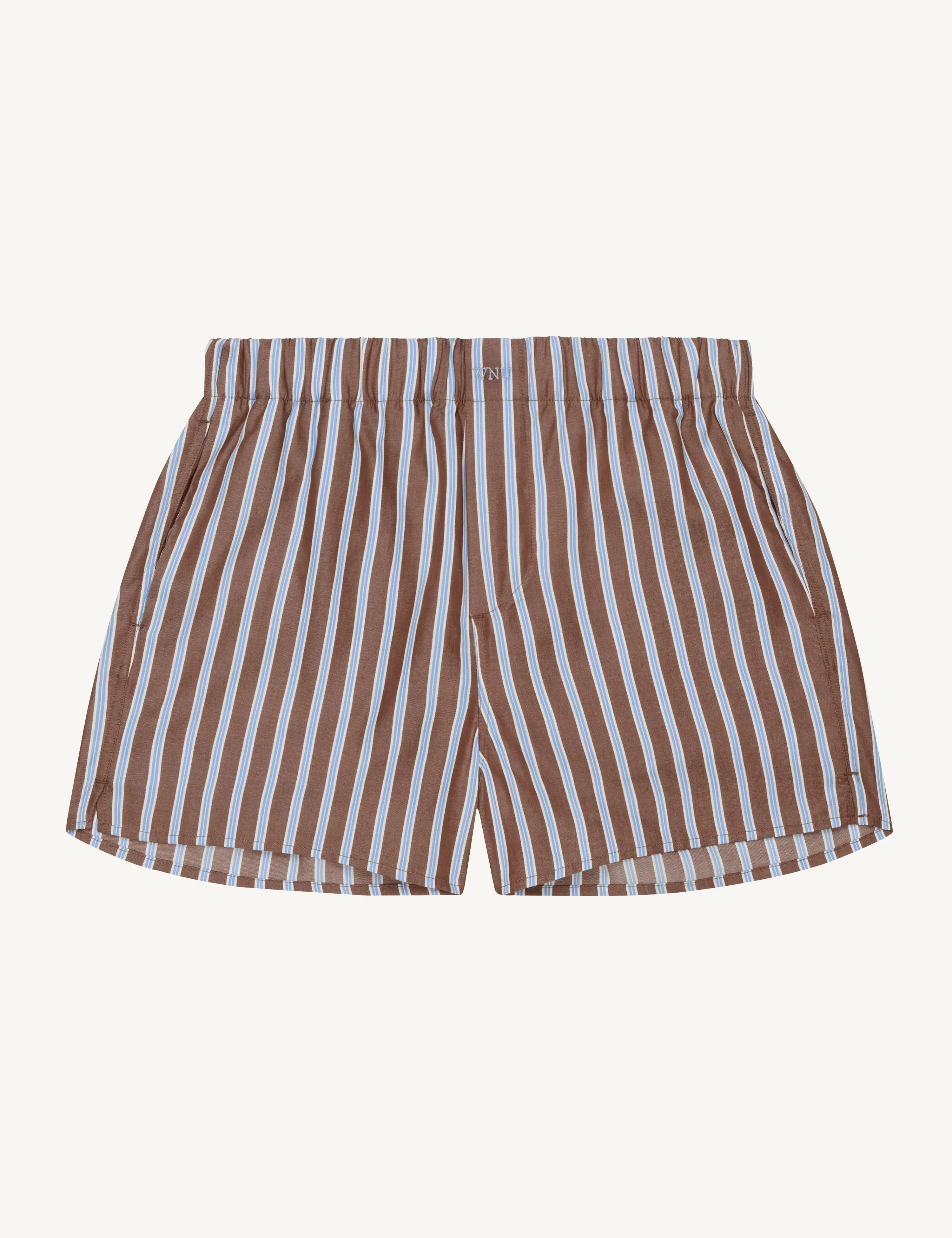 The Boxer: TENCEL™ Lyocell, Mocha Multi Stripe sold by With Nothing Underneath product image thumbnail 3