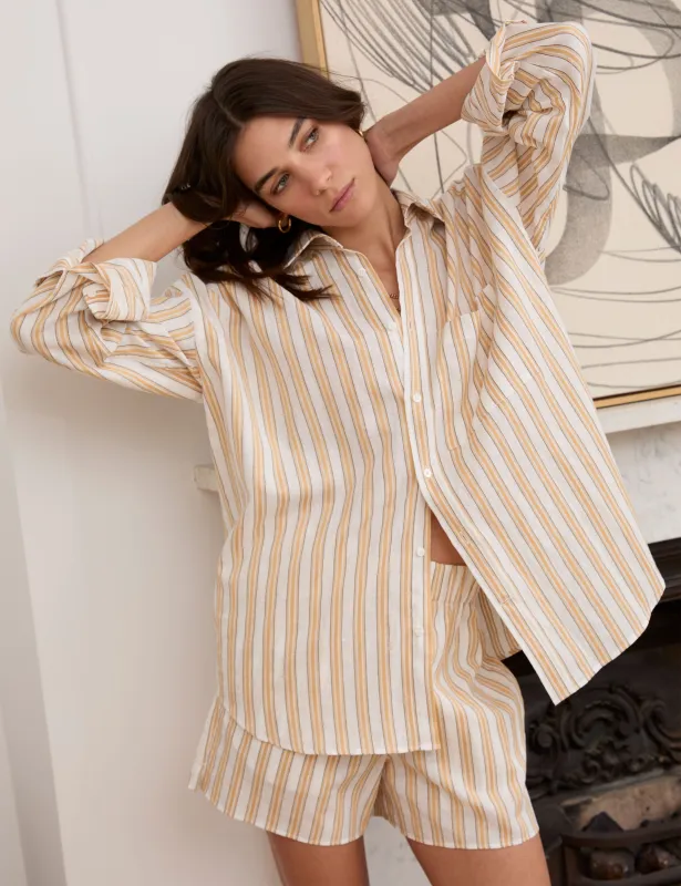 The Weekend: Weave, Mustard Multi Stripe sold by With Nothing Underneath