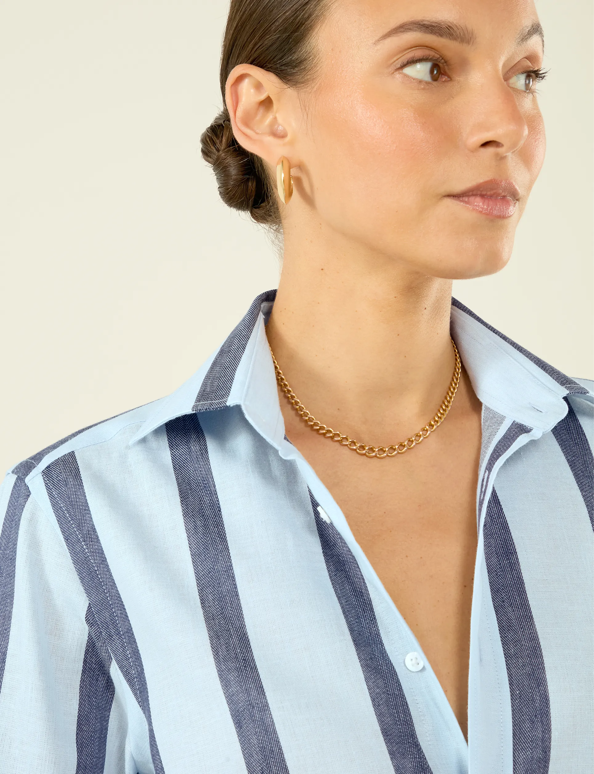 The Boyfriend: Weave, Blue and Navy Stripe sold by With Nothing Underneath product image thumbnail 5