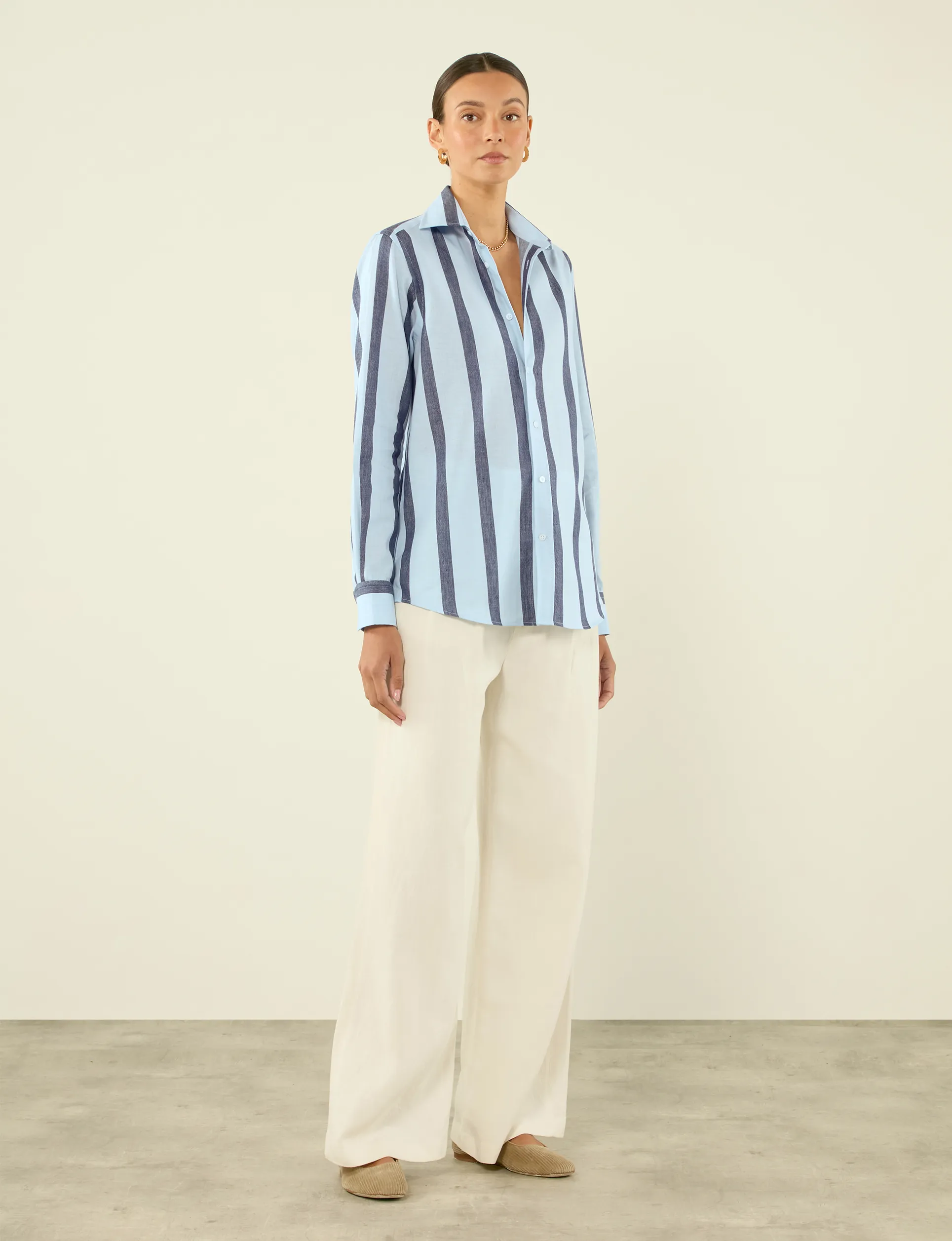 The Boyfriend: Weave, Blue and Navy Stripe sold by With Nothing Underneath product image thumbnail 4