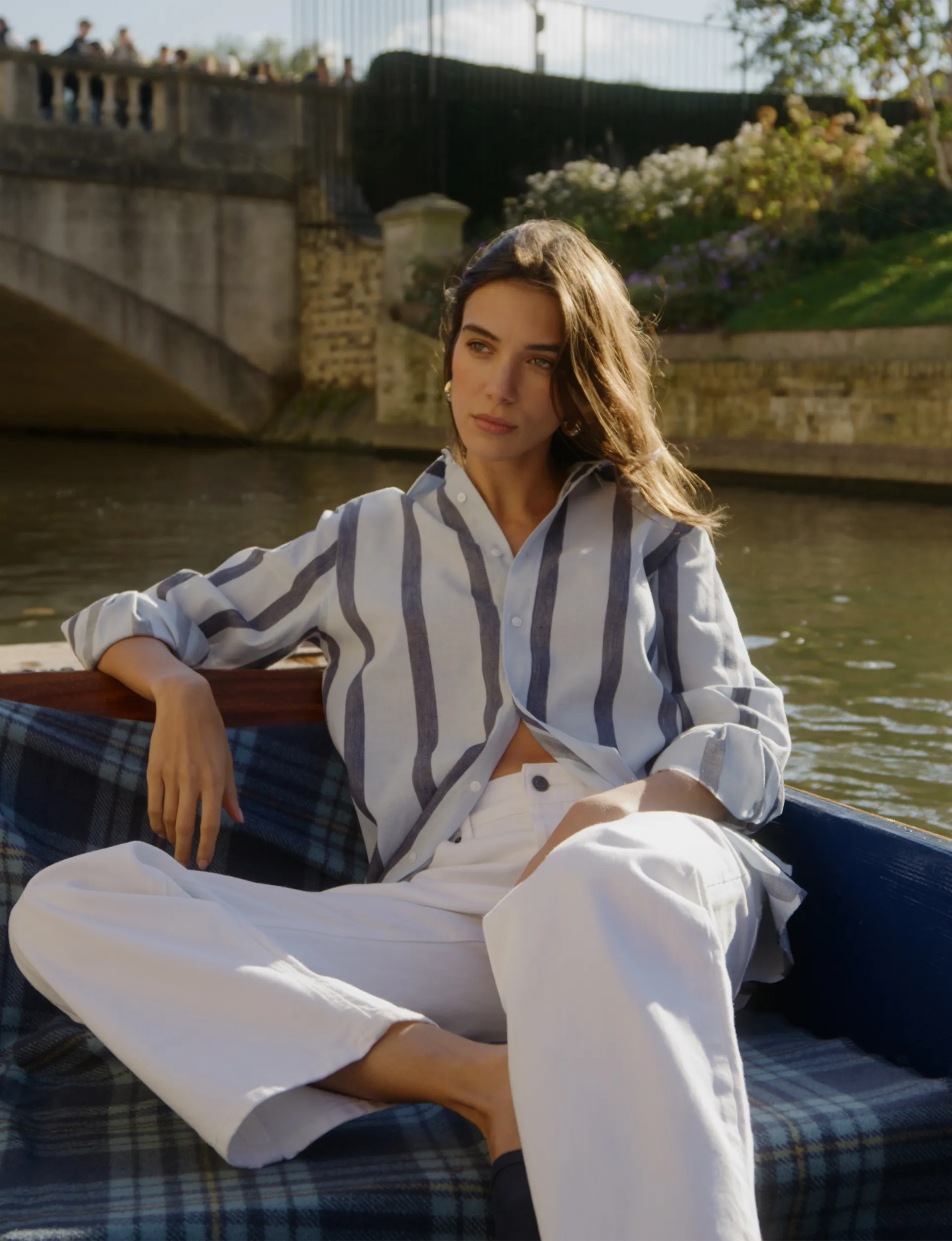 The Boyfriend: Weave, Blue and Navy Stripe sold by With Nothing Underneath