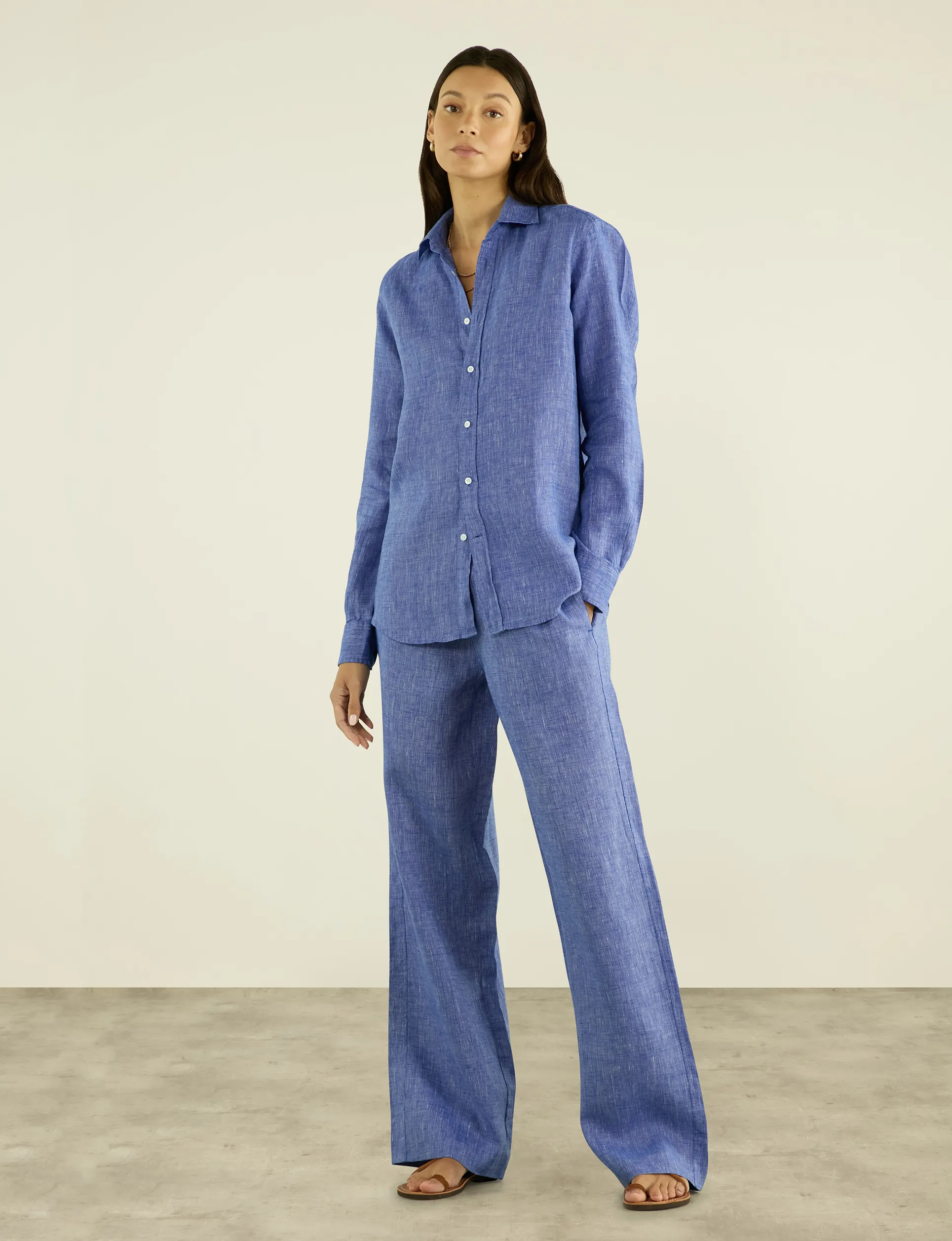The Palazzo: Linen, Lapis Blue sold by With Nothing Underneath