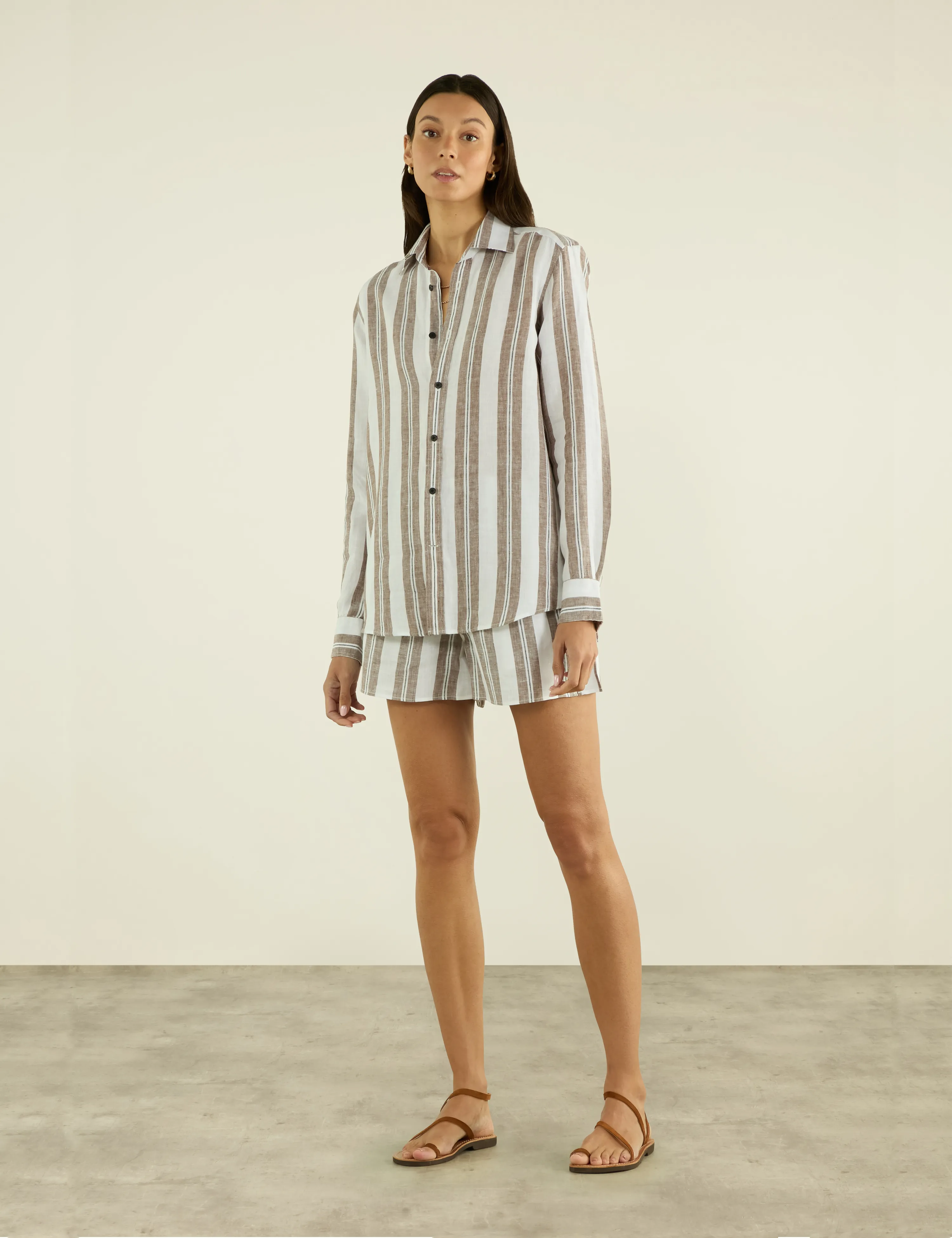 The Boxer: Linen, Mocha and Black Multi Stripe sold by With Nothing Underneath product image thumbnail 3