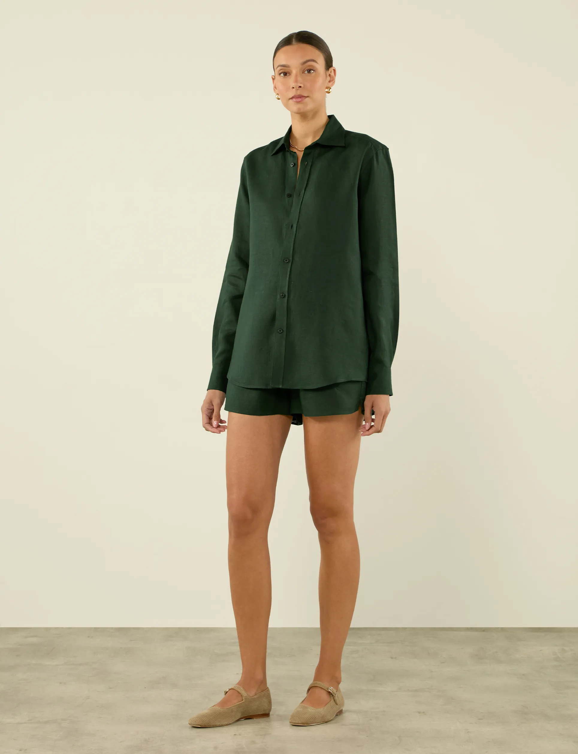 The Boxer: Linen, Hunter Green sold by With Nothing Underneath product image thumbnail 3