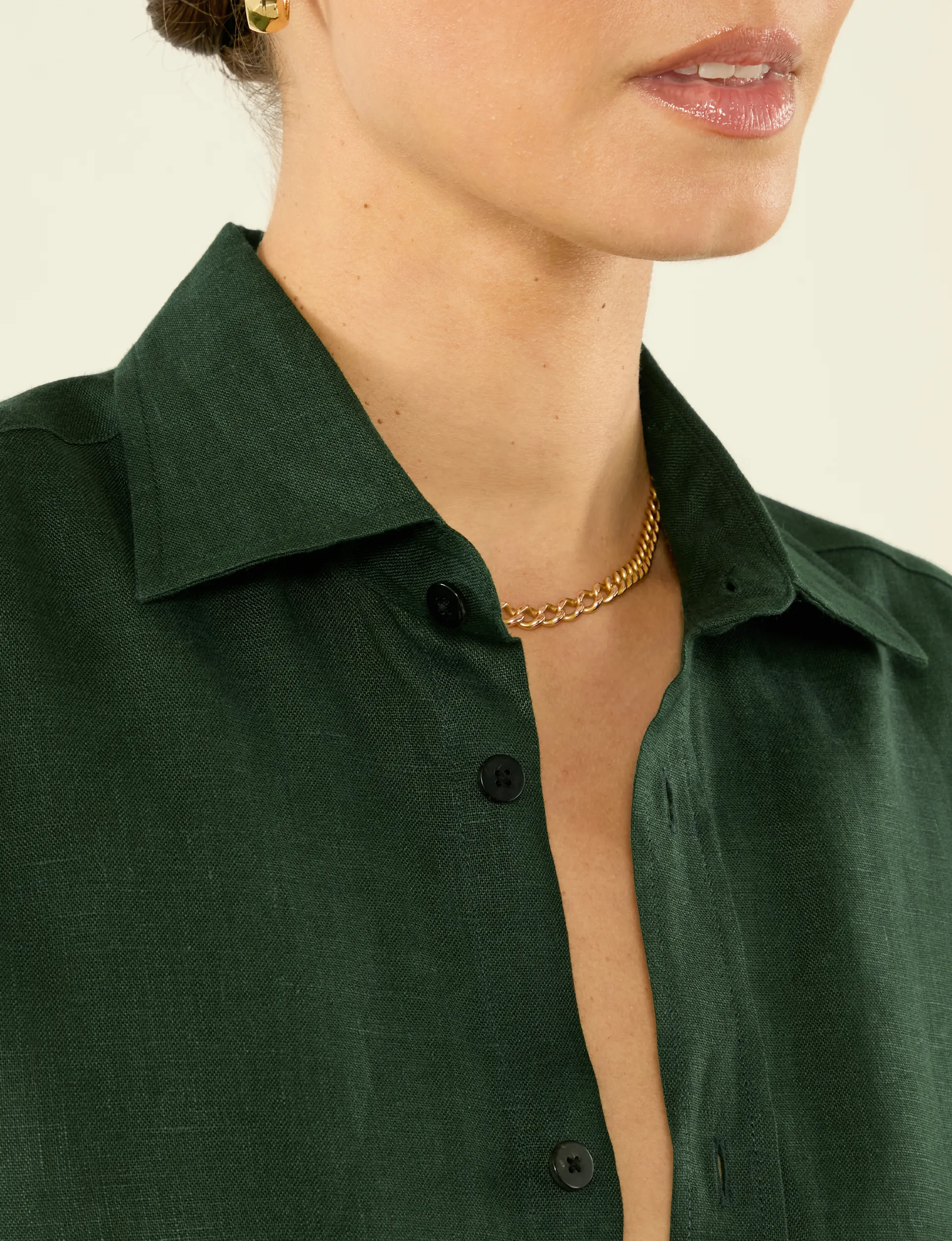 The Boyfriend: Linen, Hunter Green sold by With Nothing Underneath product image thumbnail 5