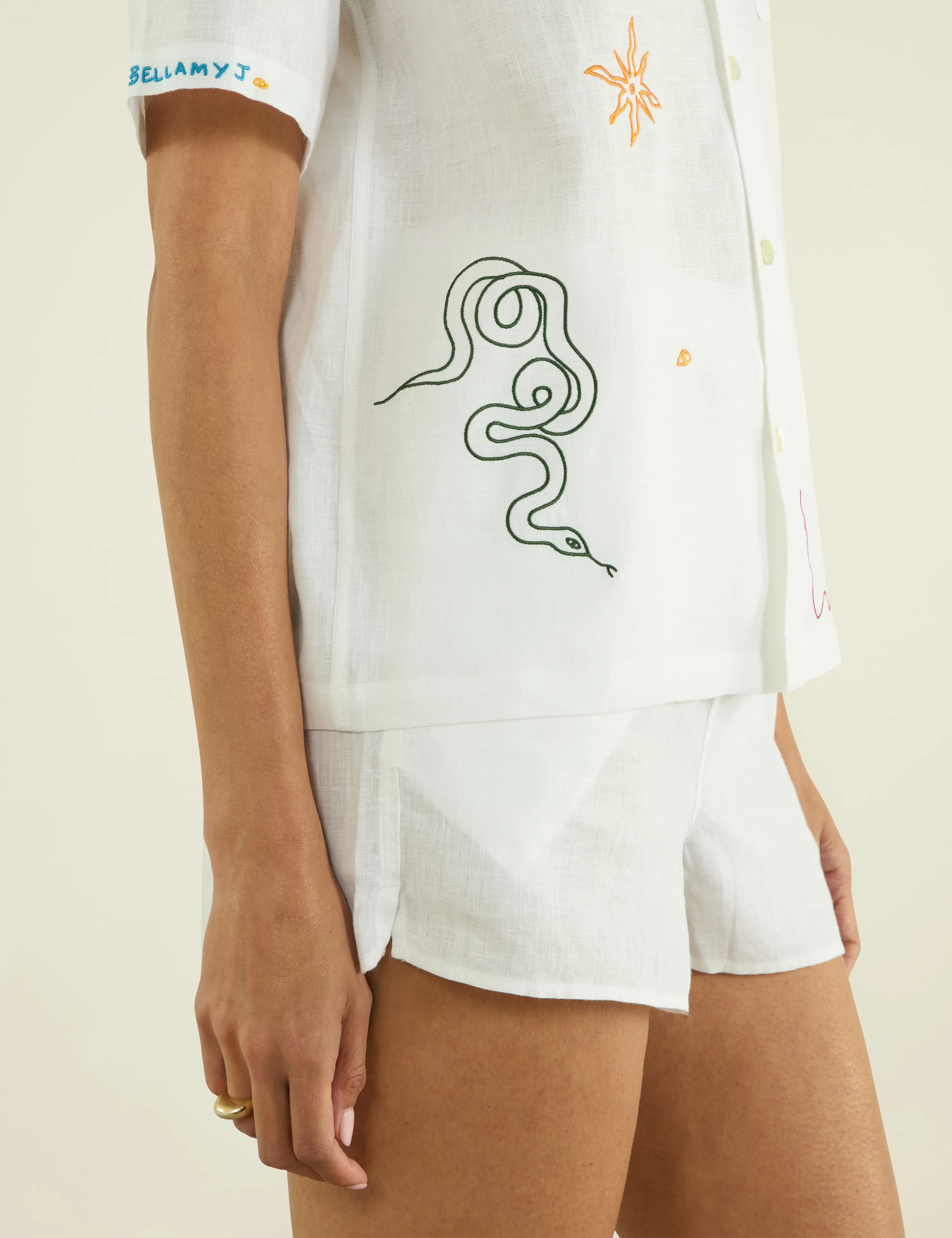 The Cabana: Linen, White x Bellamy Jean sold by With Nothing Underneath product image thumbnail 5