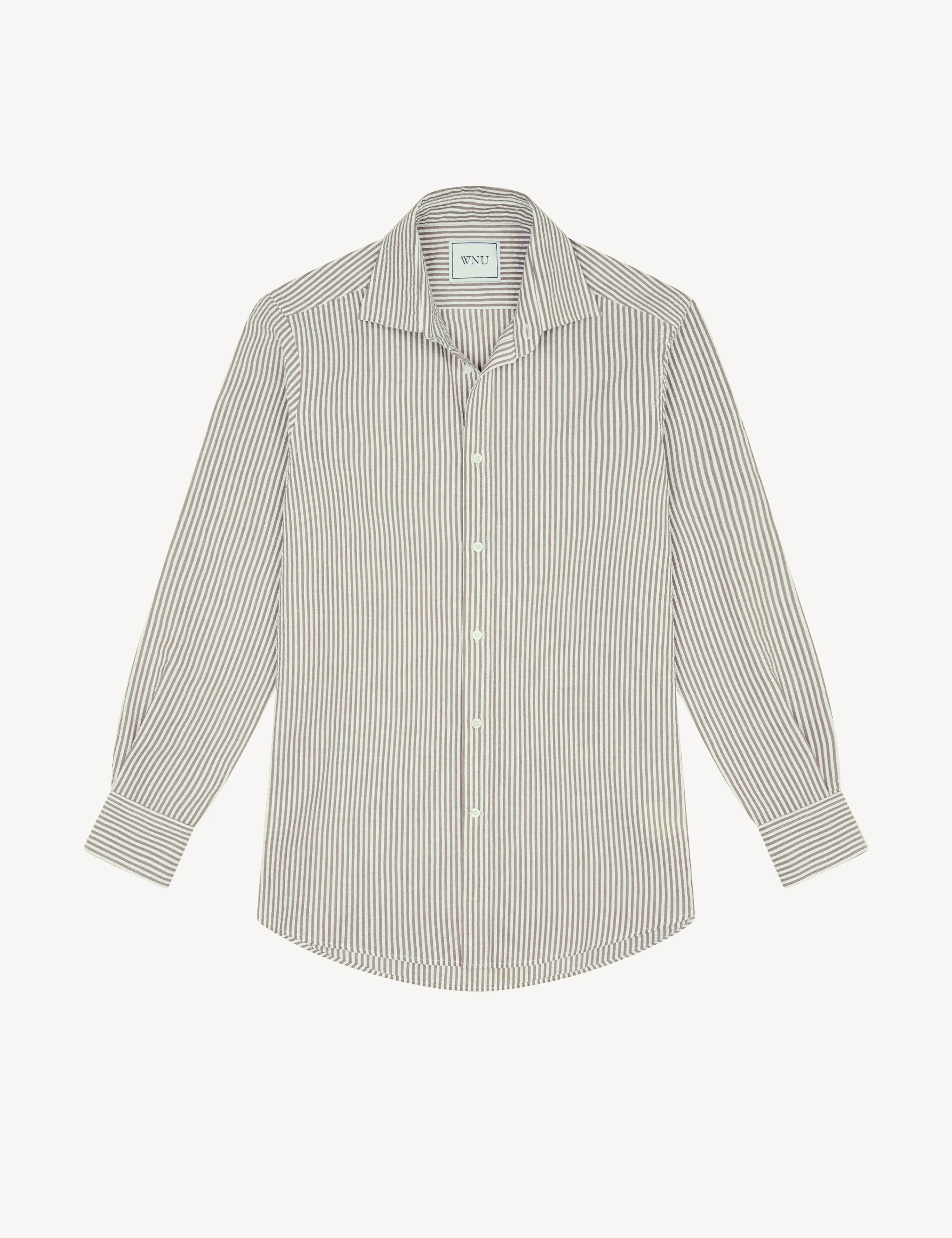 The Boyfriend: Seersucker, Mocha Stripe sold by With Nothing Underneath product image thumbnail 2