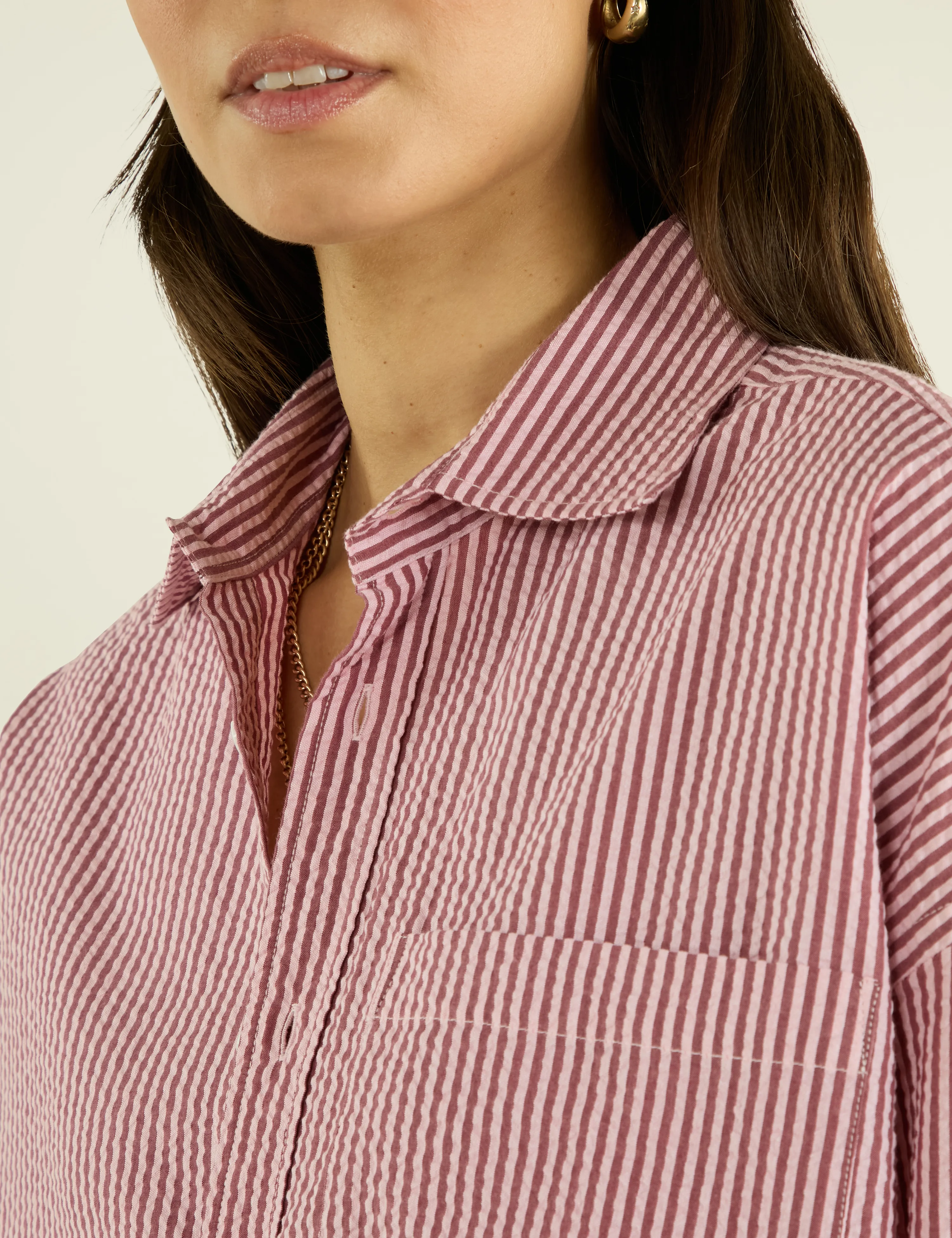 The Weekend: Seersucker, Pink and Berry Stripe sold by With Nothing Underneath product image thumbnail 4