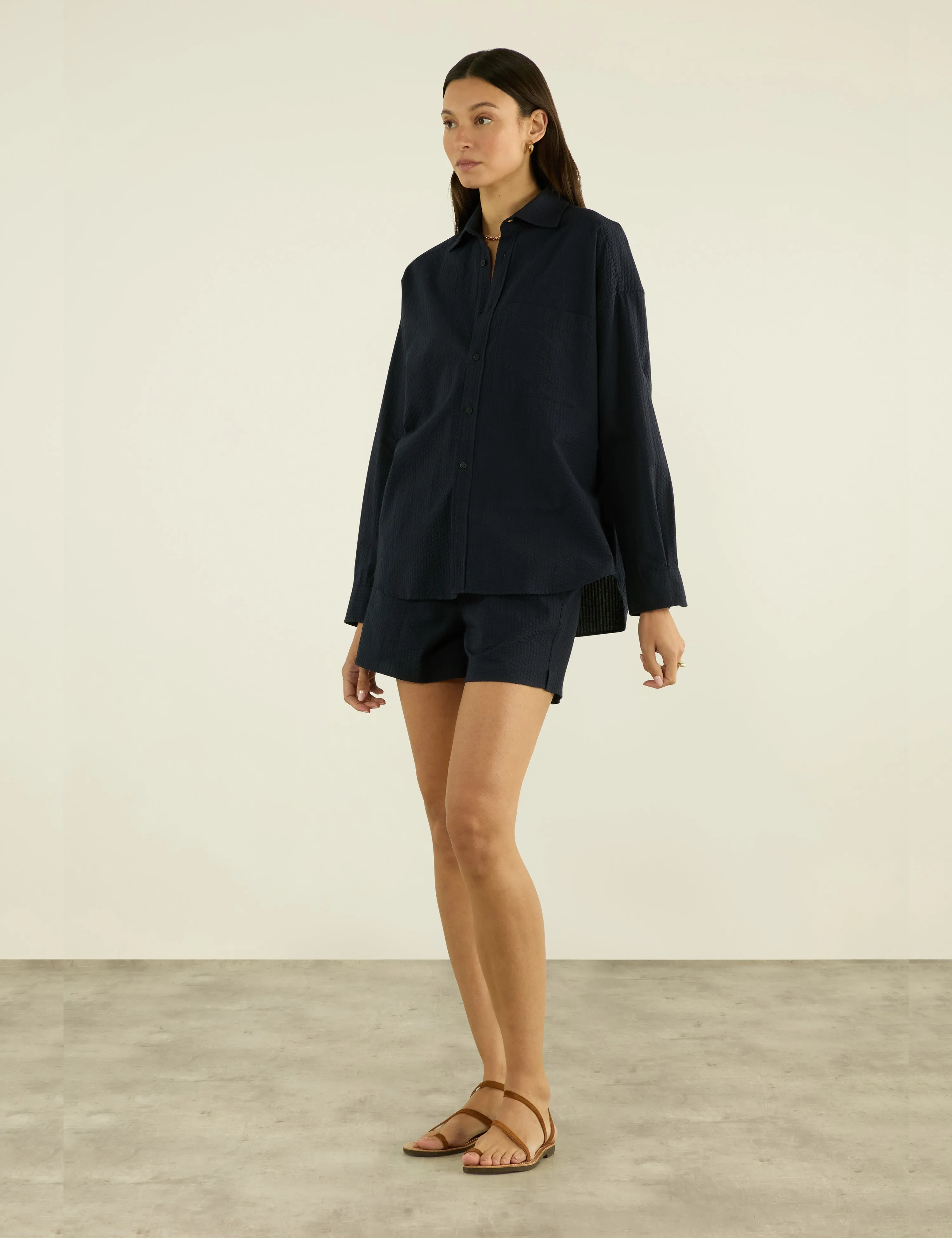 The Boxer: Seersucker, Navy Blue sold by With Nothing Underneath product image thumbnail 3