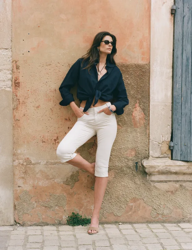 The Boyfriend: Seersucker, Navy Blue sold by With Nothing Underneath