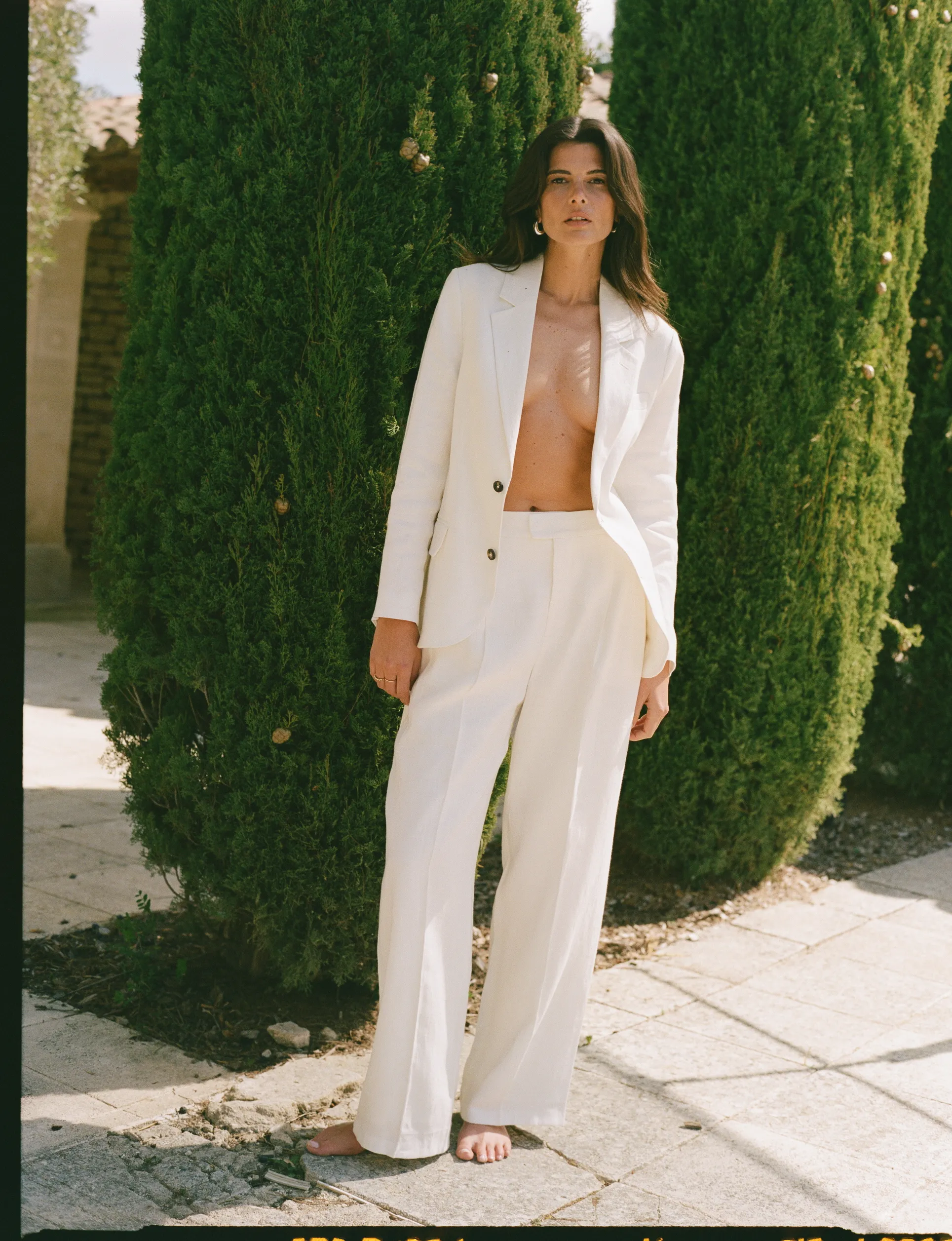 Rampling Trouser: Linen, Ivory sold by With Nothing Underneath