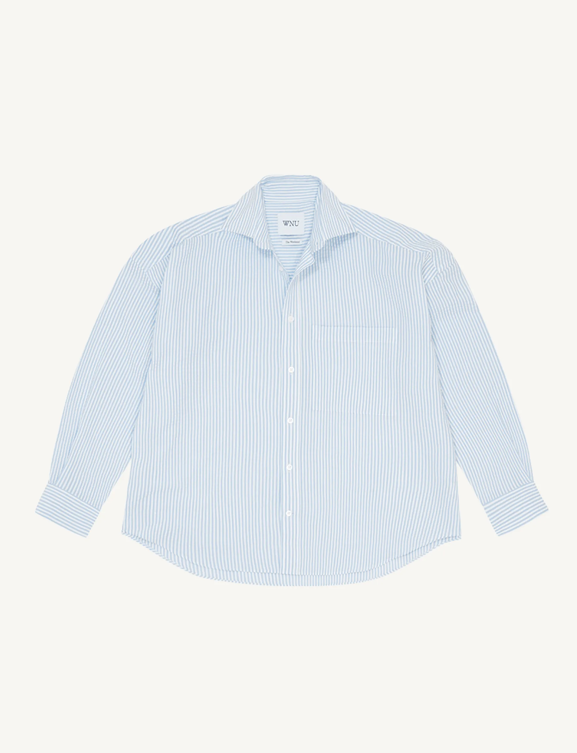 The Weekend: Seersucker Shirt & Boxer Set, Rain Blue Stripe sold by With Nothing Underneath product image thumbnail 3