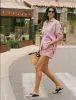 The Weekend: Seersucker Shirt & Boxer Set, Pink & Berry Stripe sold by With Nothing Underneath