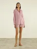 The Weekend: Seersucker Shirt & Boxer Set, Pink & Berry Stripe sold by With Nothing Underneath
