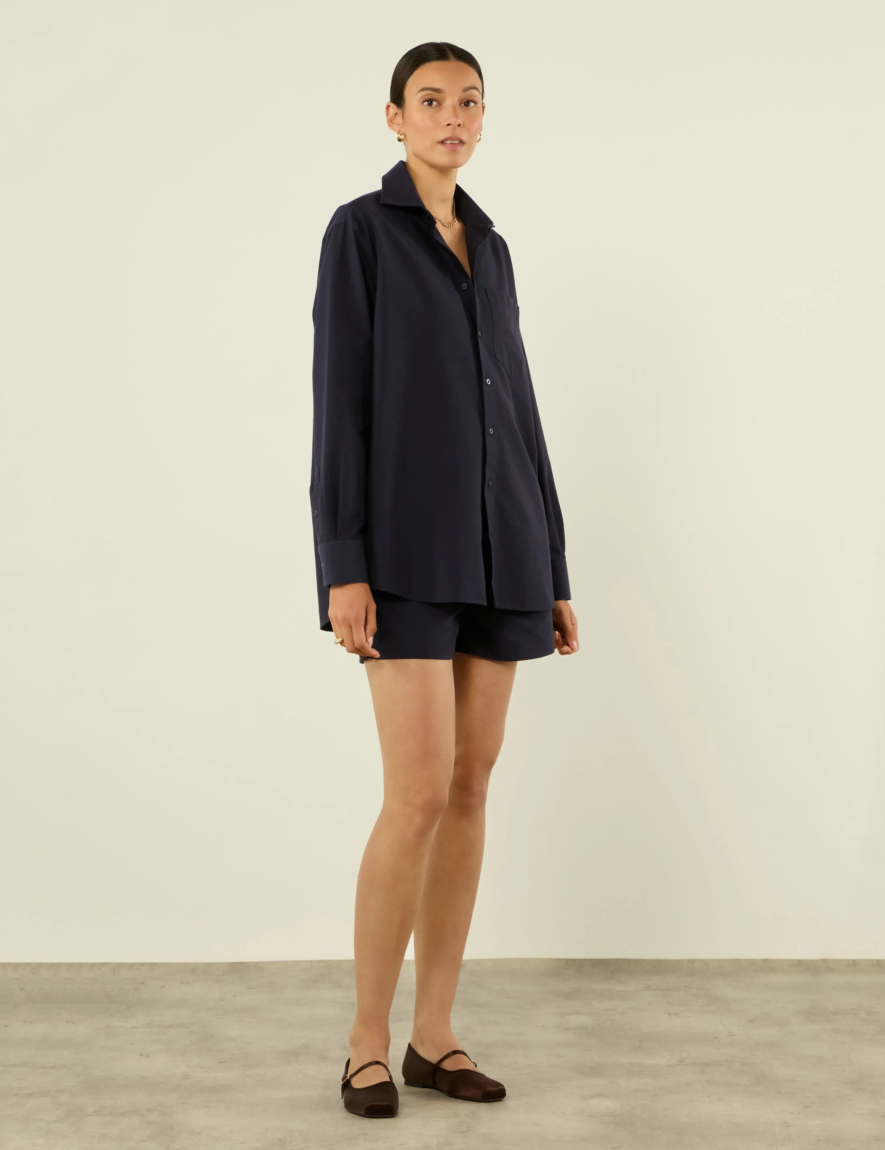 The Classic: Oxford Shirt & Boxer Set, Navy sold by With Nothing Underneath product image thumbnail 2