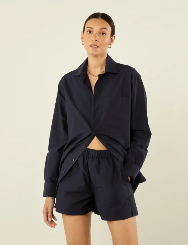 The Classic: Oxford Shirt & Boxer Set, Navy sold by With Nothing Underneath